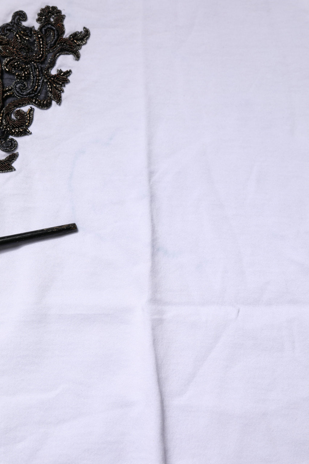 Dolce & Gabbana White Cotton Embroidered Round Neck T-shirt