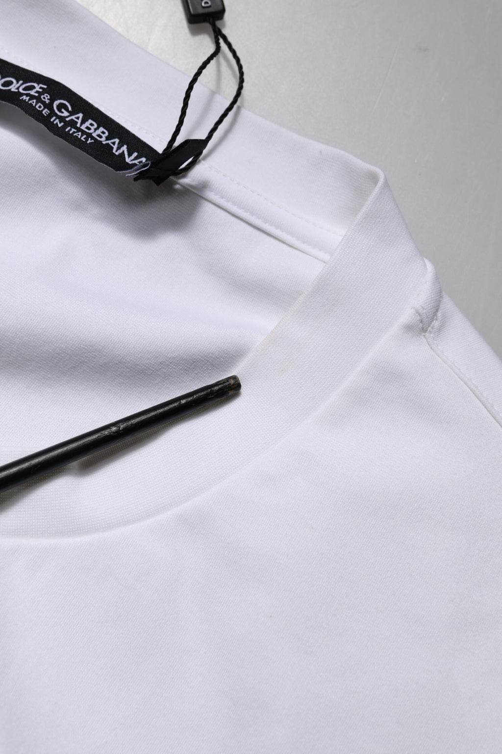 Dolce & Gabbana White Logo Embellish Short Sleeves T-shirt