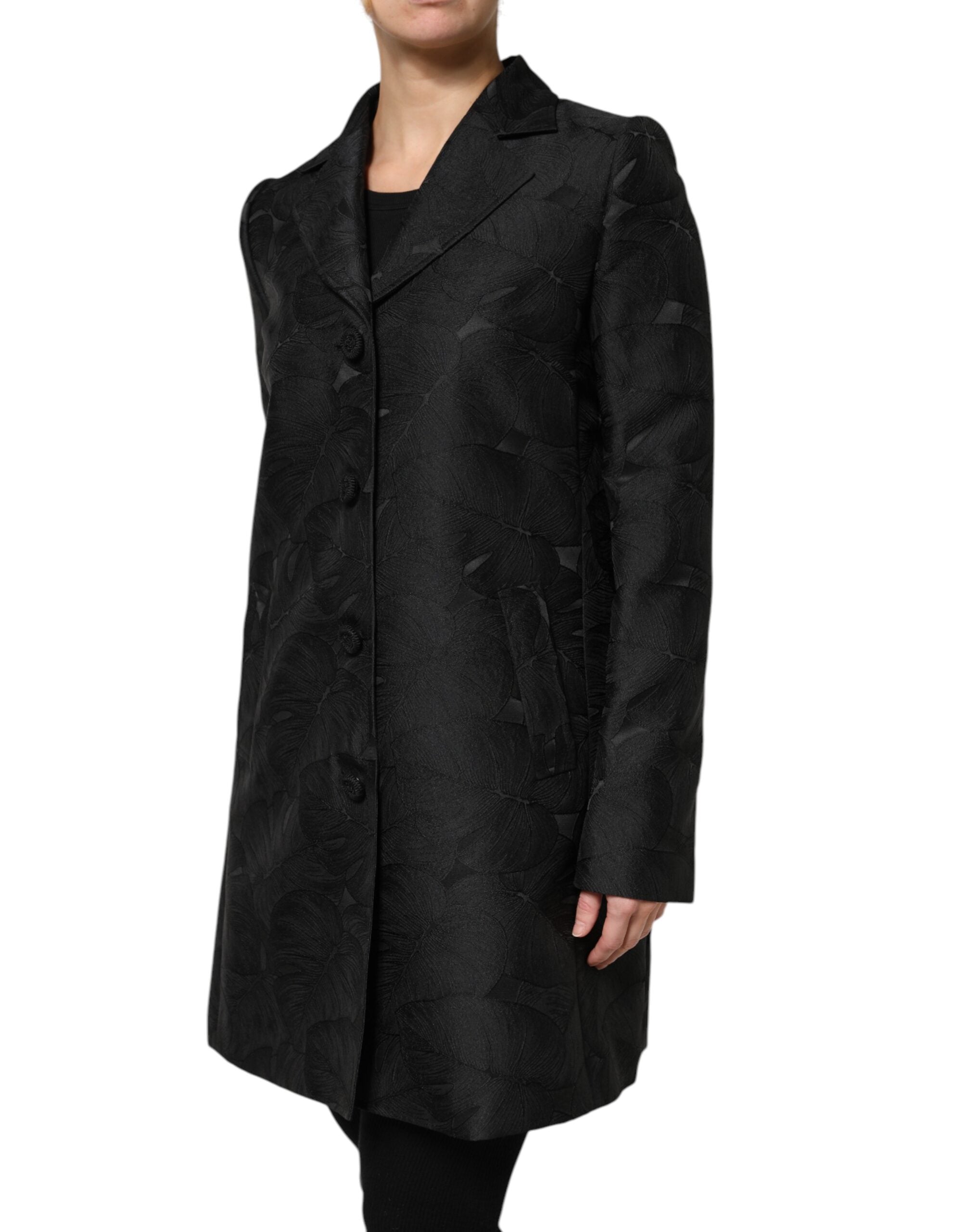 Dolce & Gabbana Black Single Breasted Trench Coat Jacket
