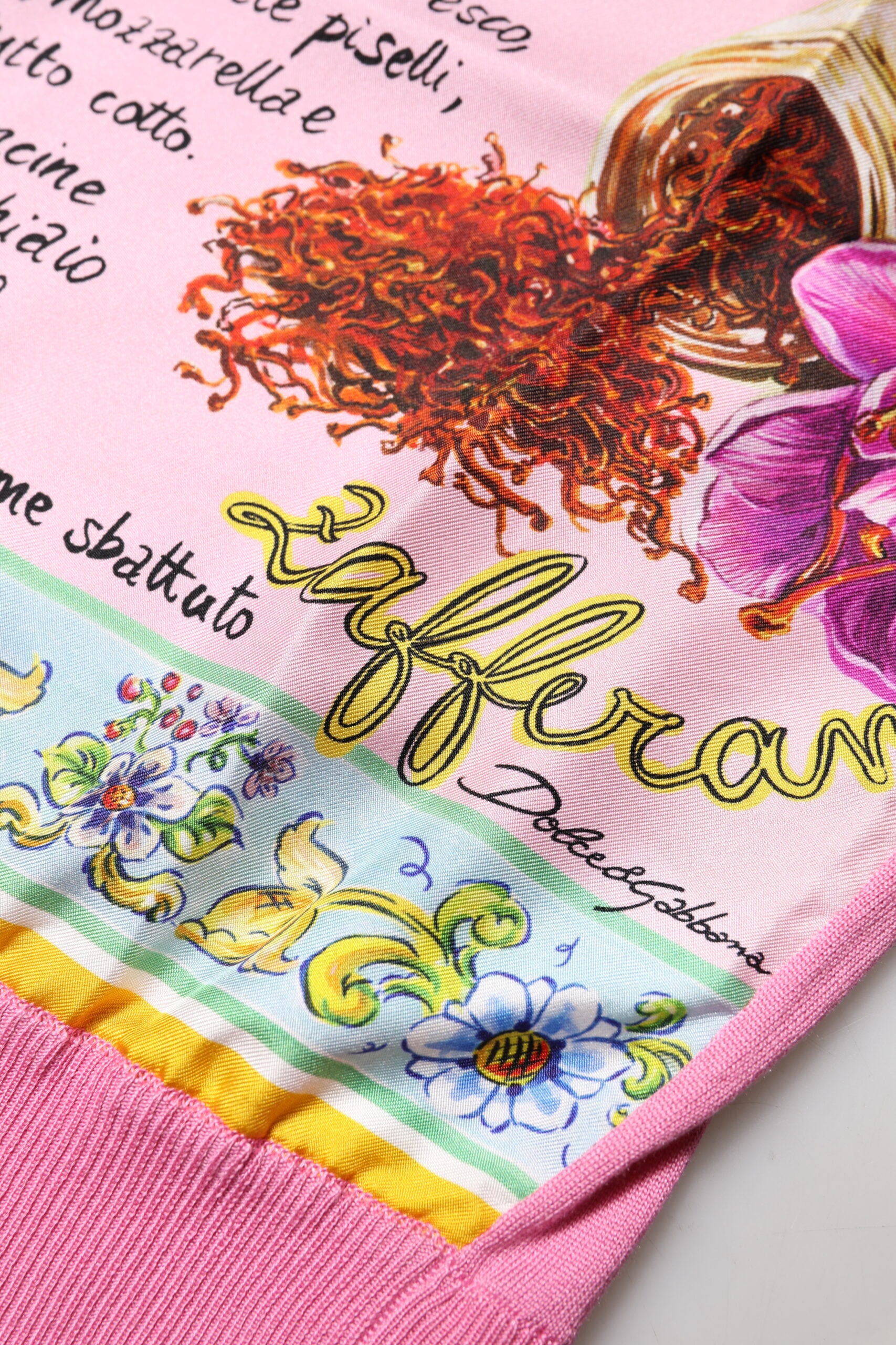 Dolce & Gabbana Pink Silk Araneine Siciliana Sleeveless Top