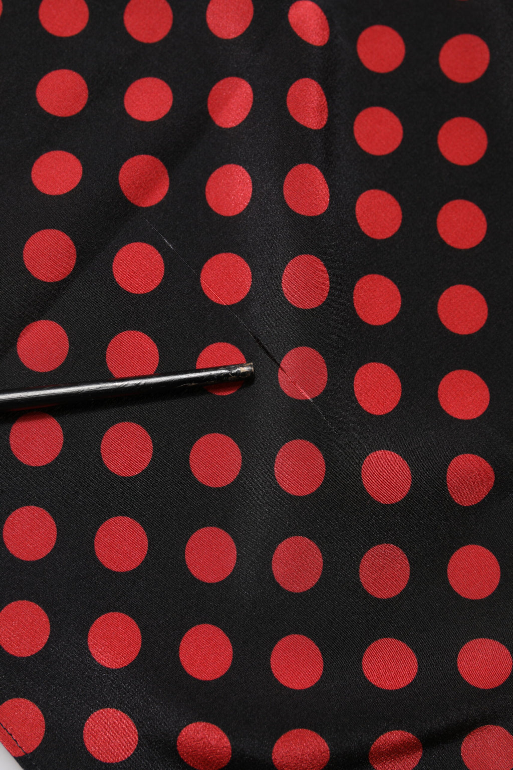 Dolce & Gabbana Black Red Polka Dot Silk Long Sleeves Top