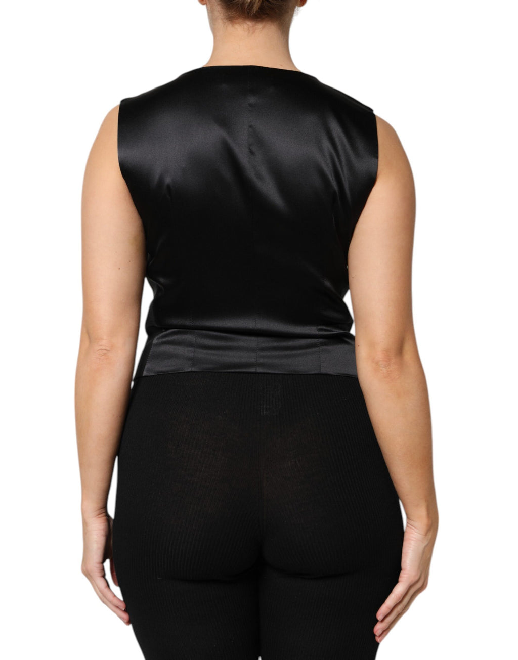 Dolce & Gabbana Black Wool Sleeveless Vest Waistcoat Top