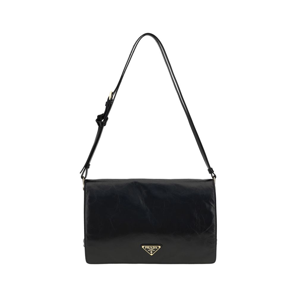 Prada Crinkled leather Shoulder Bag