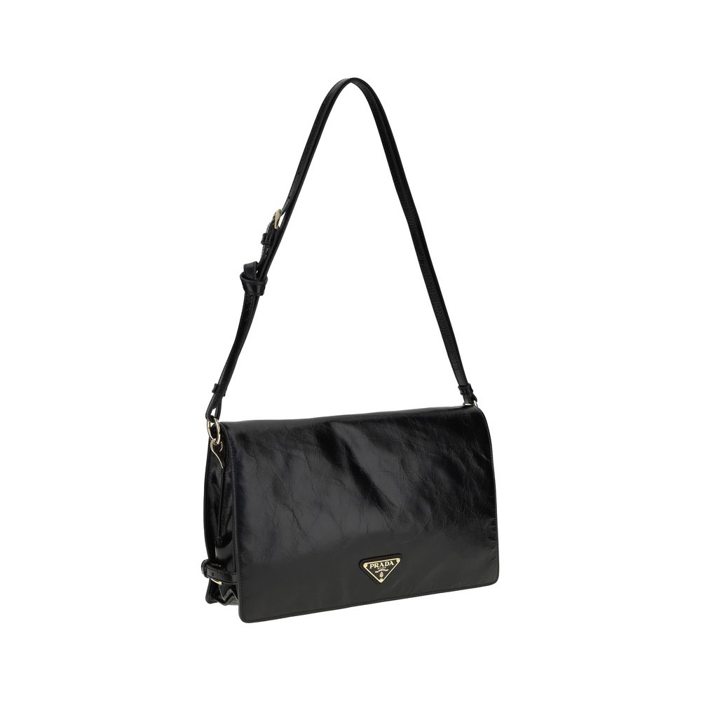 Prada Crinkled leather Shoulder Bag