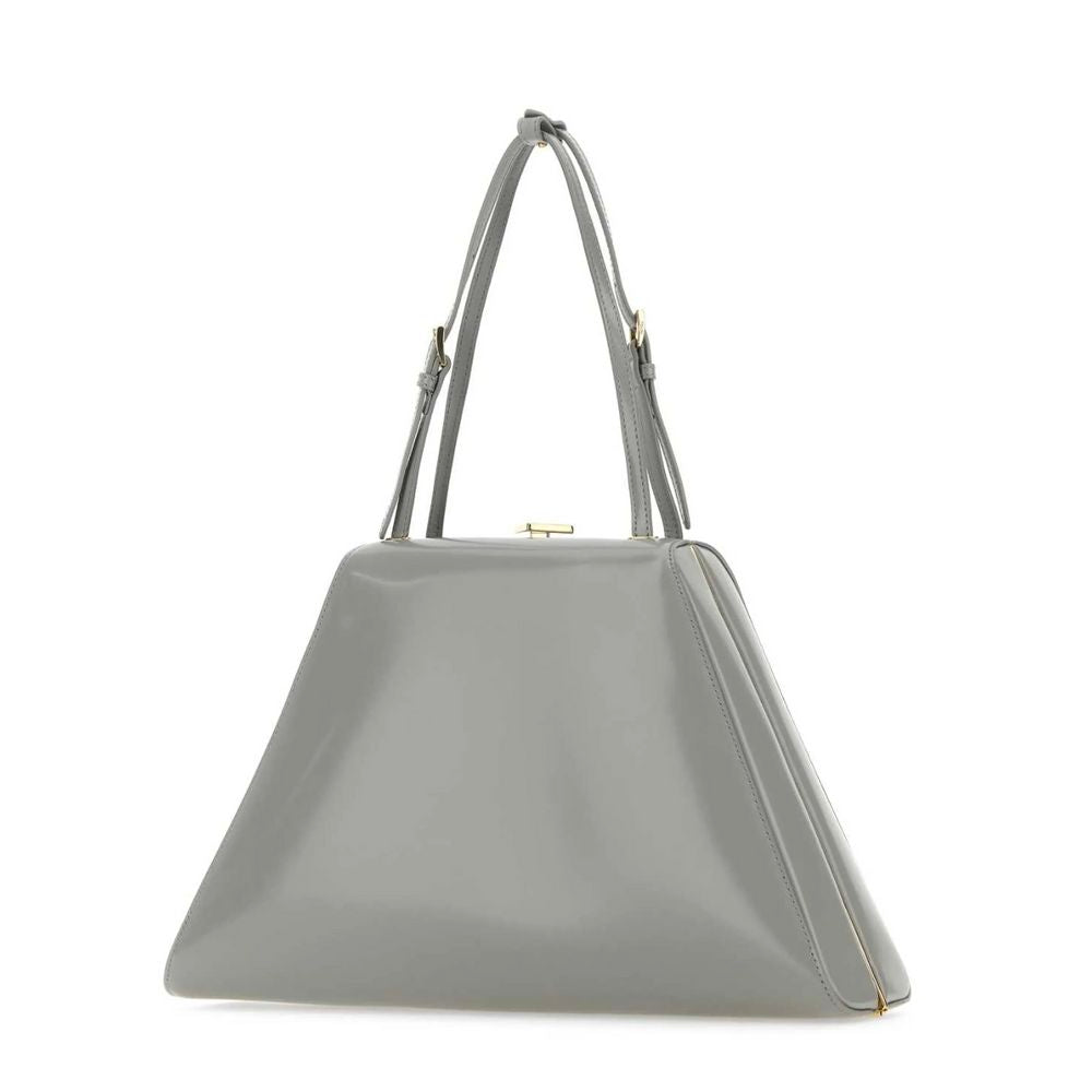 Prada Gray Leather Handbag