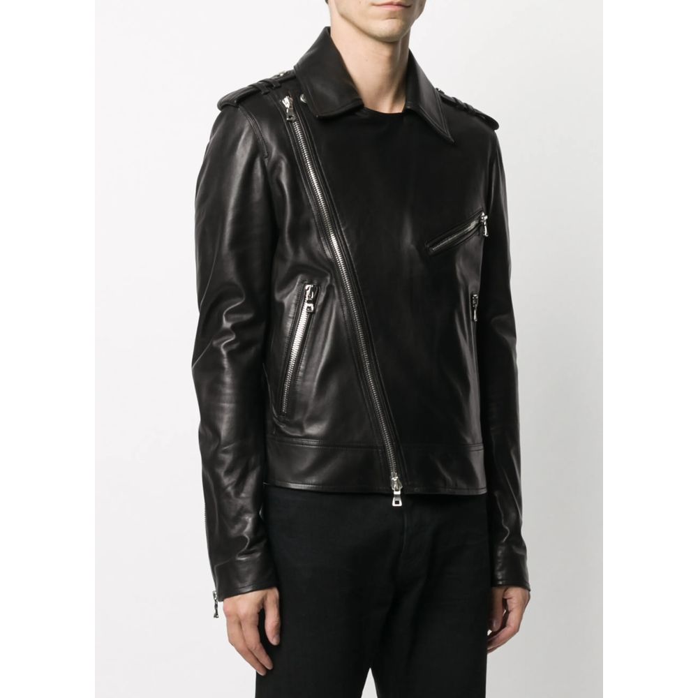 Balmain Black Leather Jacket