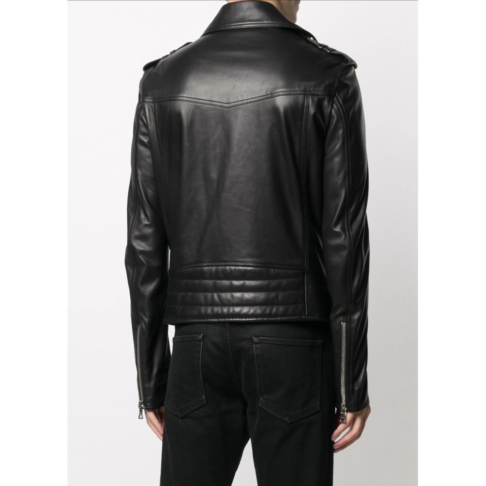 Balmain Black Leather Jacket