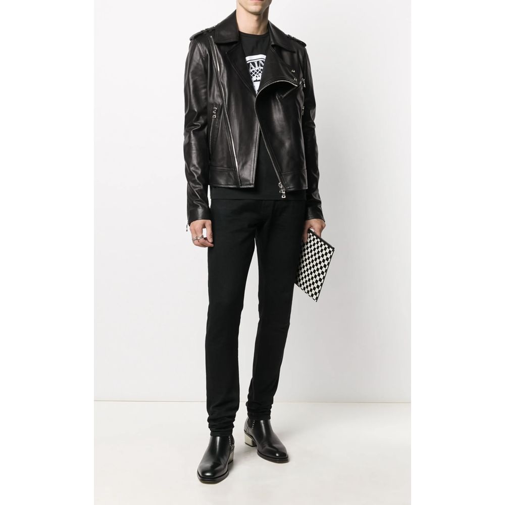 Balmain Black Leather Jacket