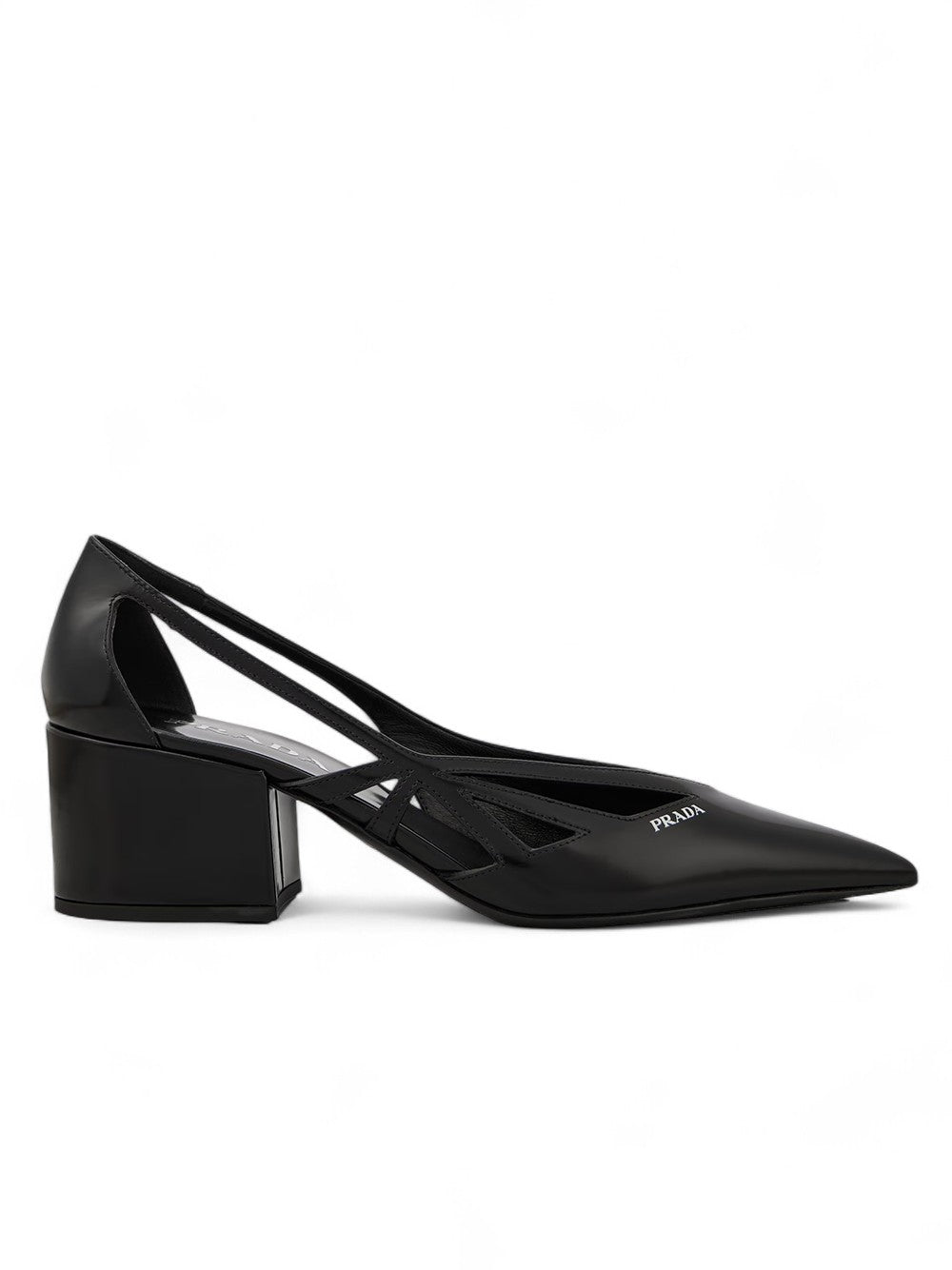 Prada Black Leather Cut-Out Pumps 55
