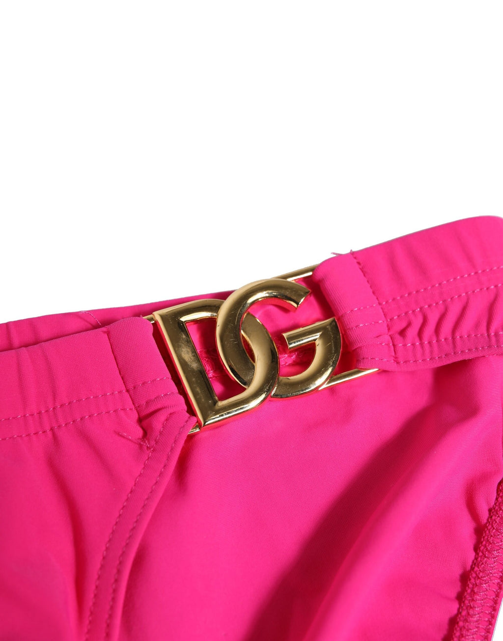 Dolce & Gabbana Pink Nylon Gold Logo Beachwear Brief Swimwear