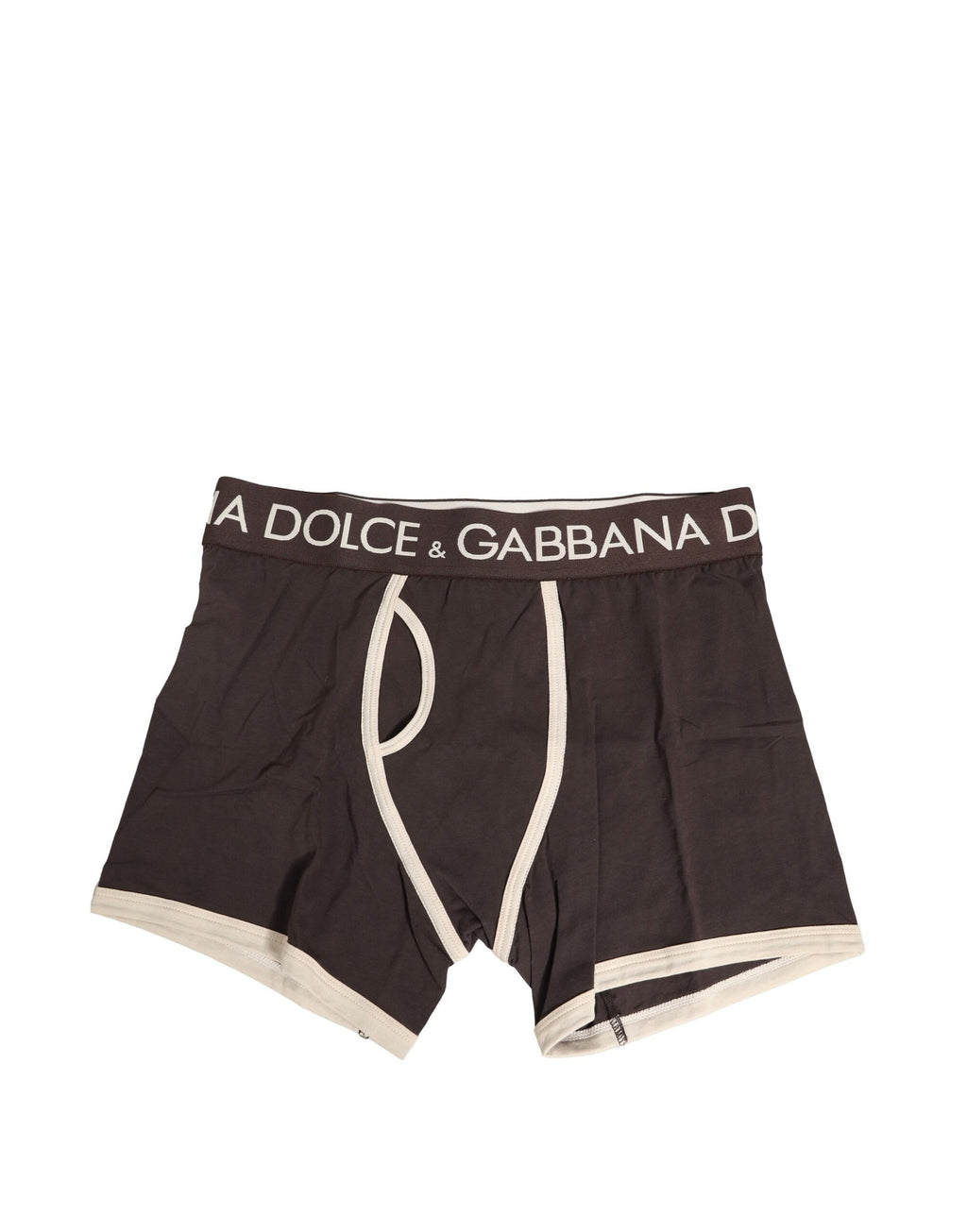 Dolce & Gabbana Brown Cotton Stretch Regular Boxer Underwear