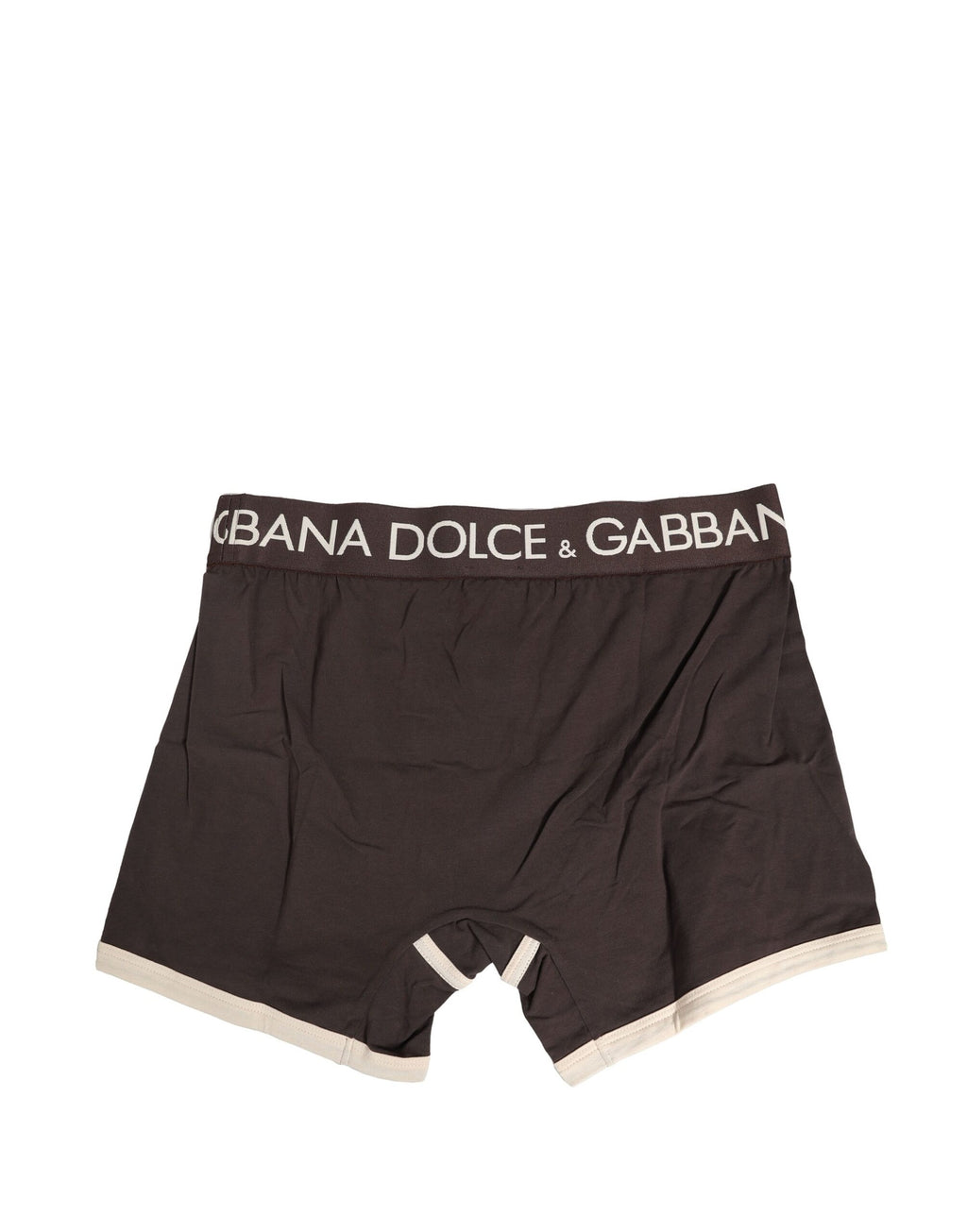 Dolce & Gabbana Brown Cotton Stretch Regular Boxer Underwear
