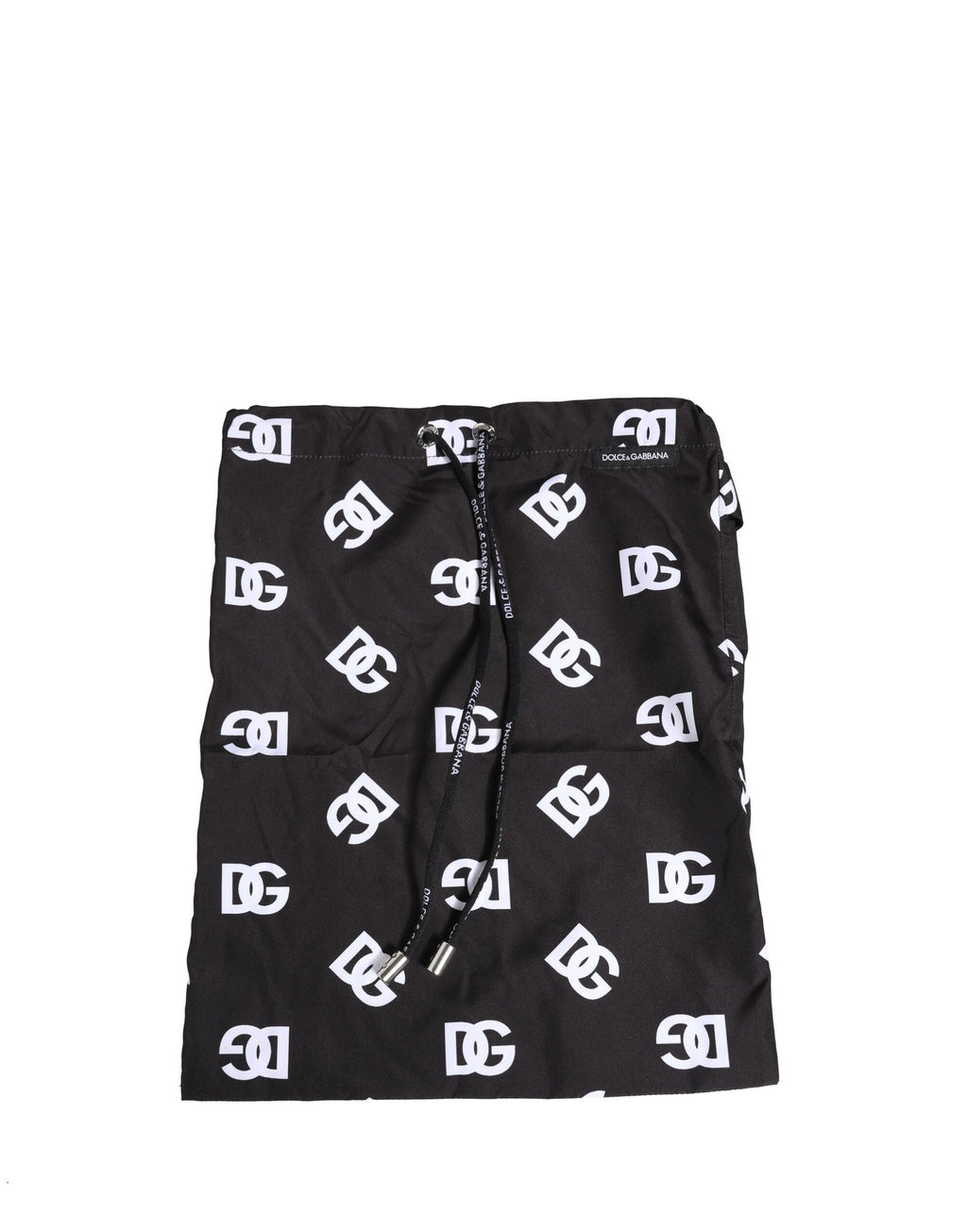 Dolce & Gabbana Black Nylon Logo Print Beachwear Brief Swimwear