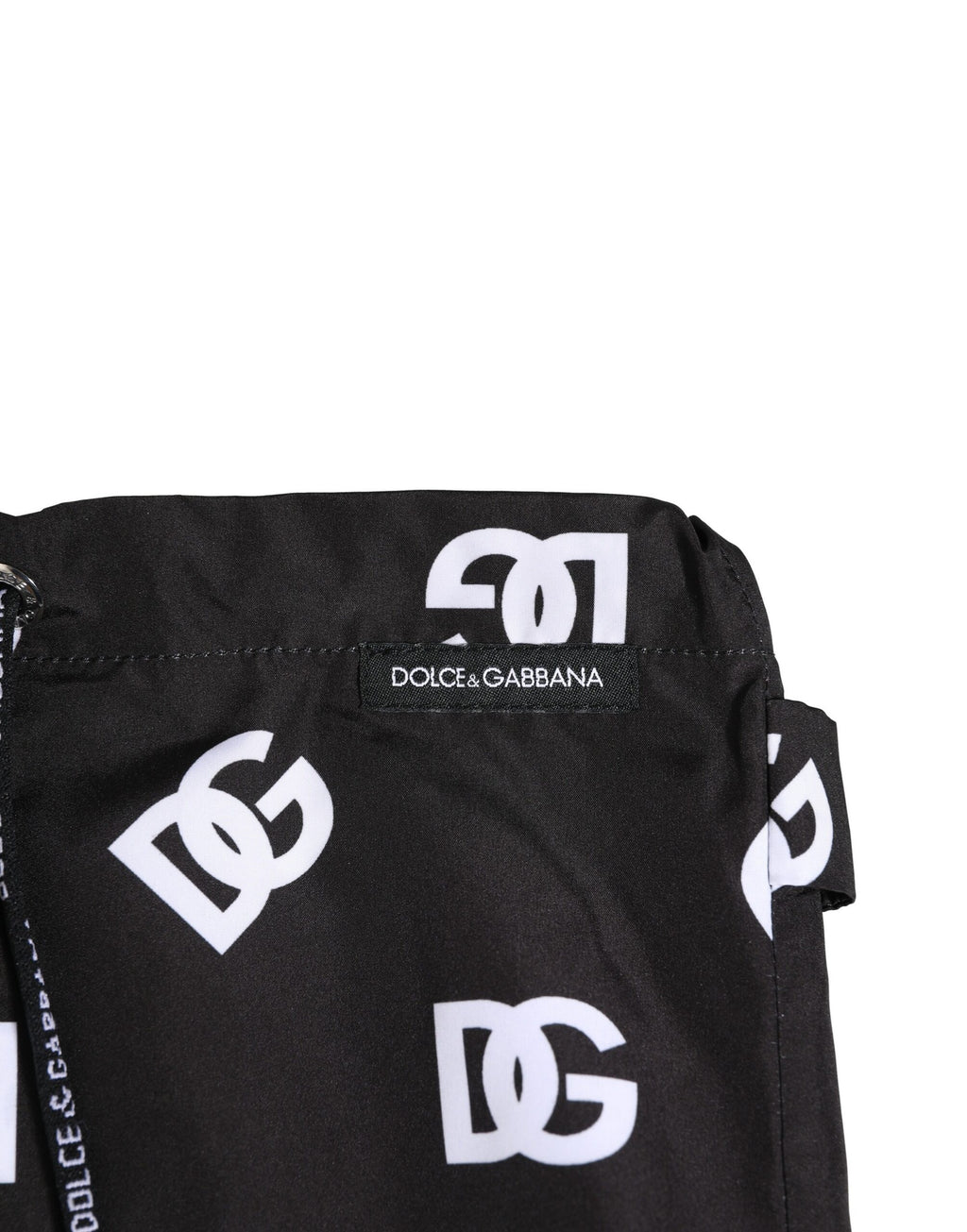 Dolce & Gabbana Black Nylon Logo Print Beachwear Brief Swimwear