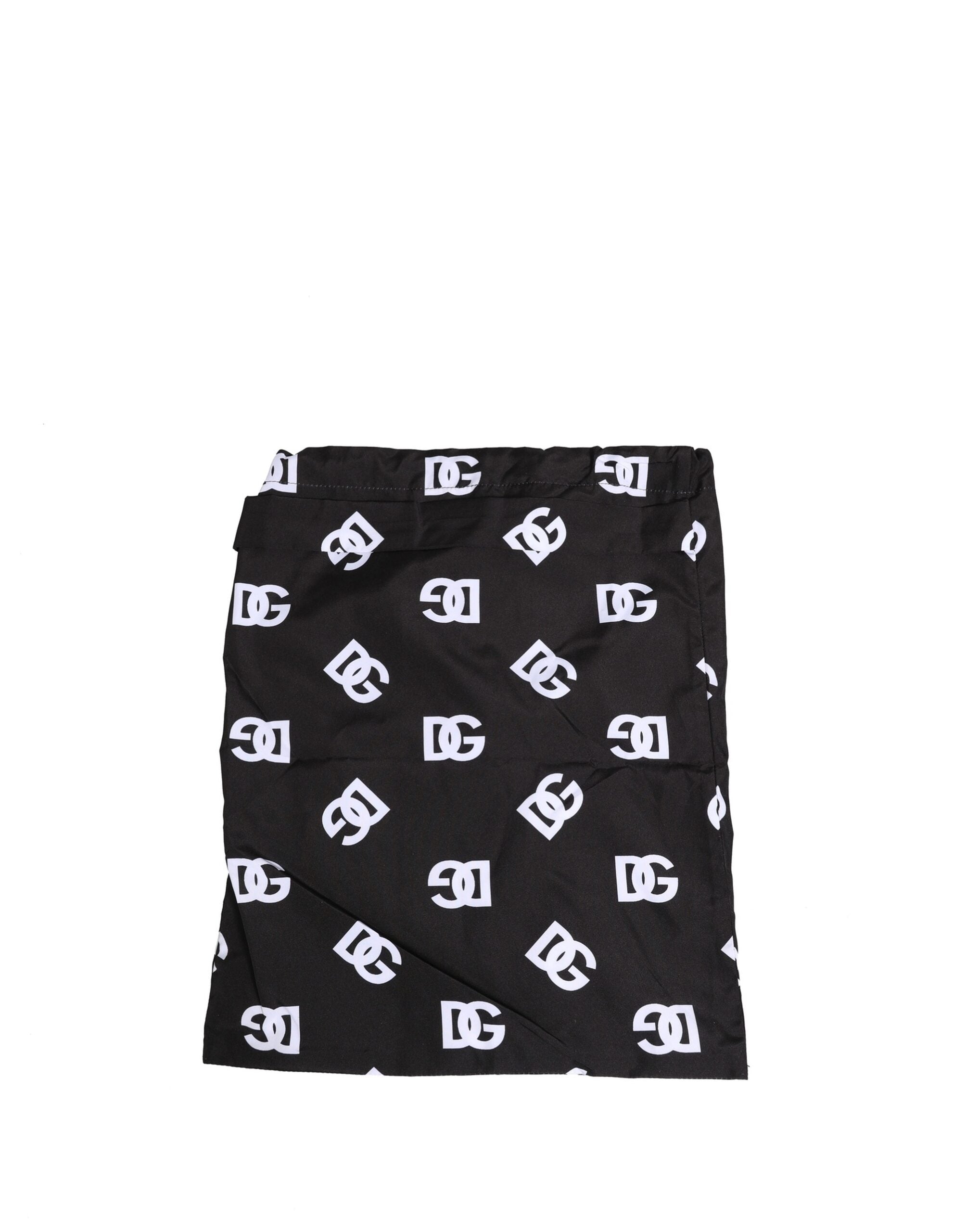 Dolce & Gabbana Black Nylon Logo Print Beachwear Brief Swimwear
