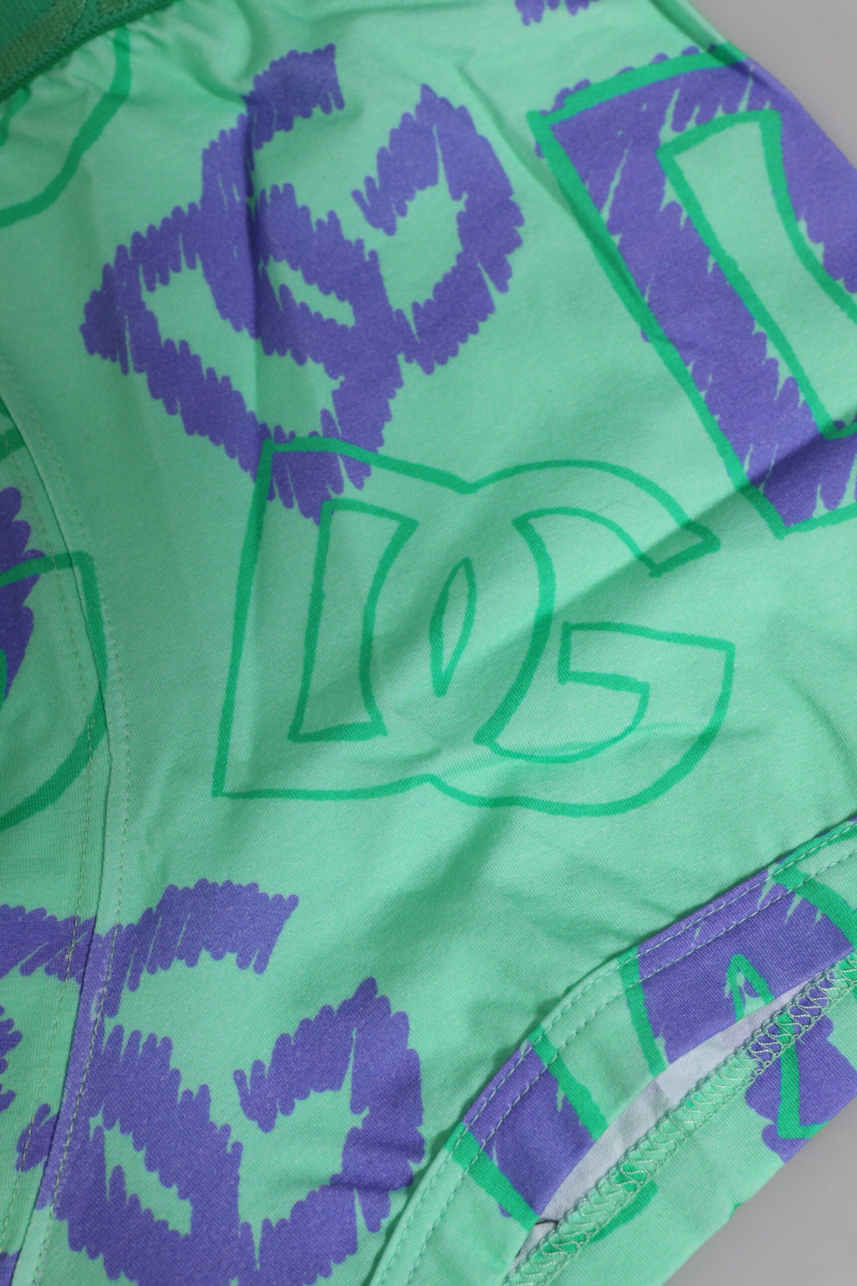 Dolce & Gabbana Green Cotton DG Logo Printed Boxer Underwear
