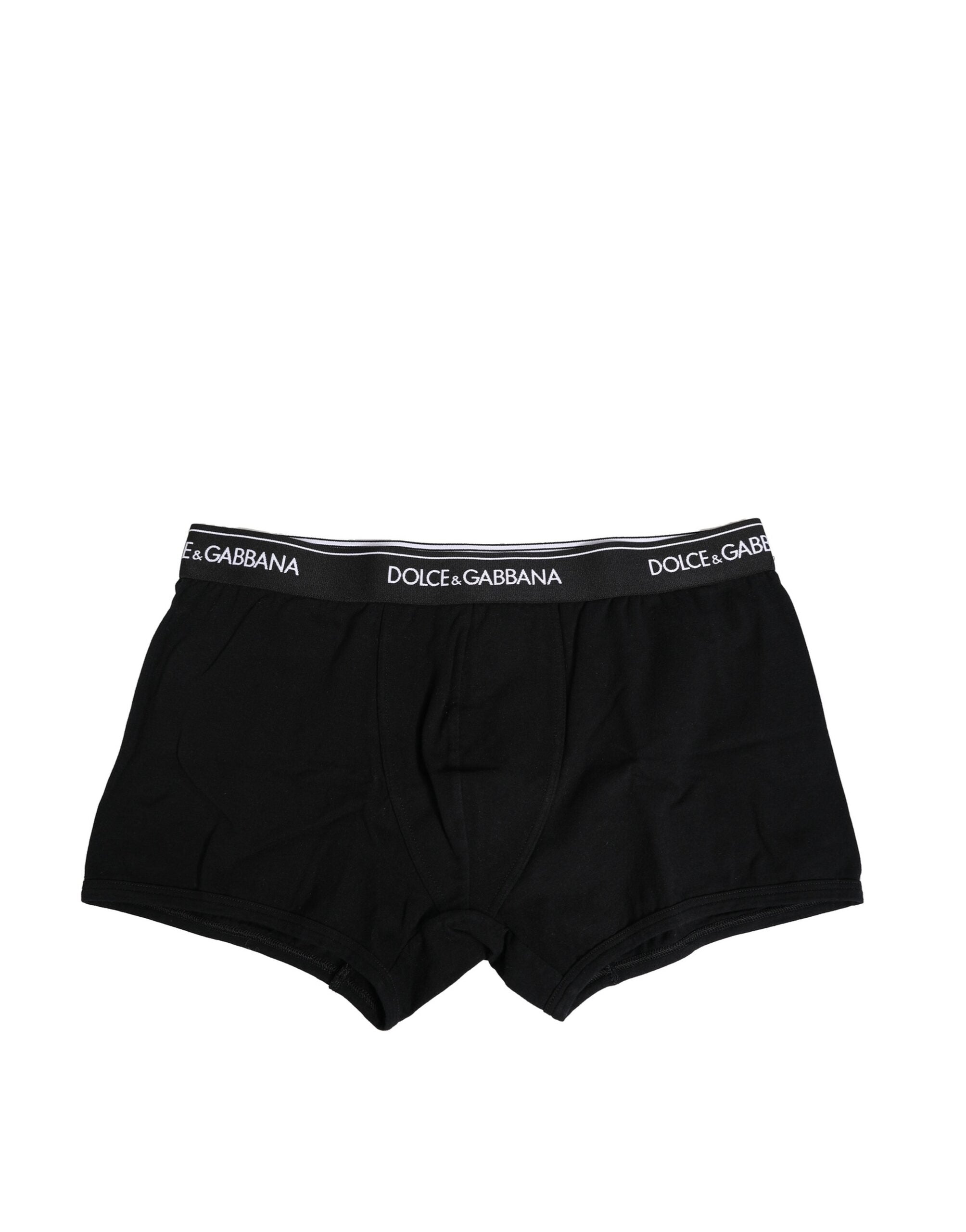 Dolce & Gabbana Black Cotton Stretch Regular Boxer Underwear