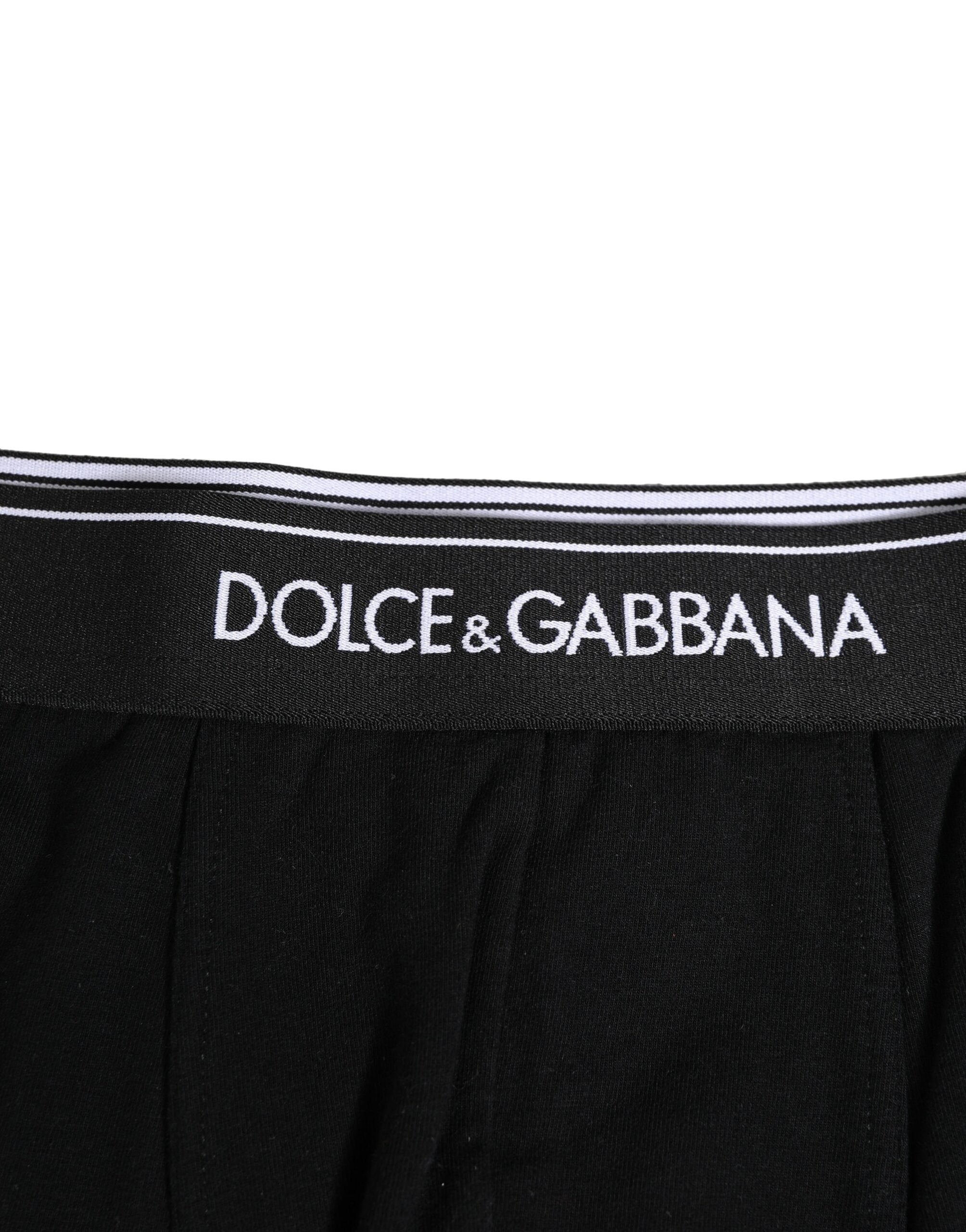 Dolce & Gabbana Black Cotton Stretch Regular Boxer Underwear