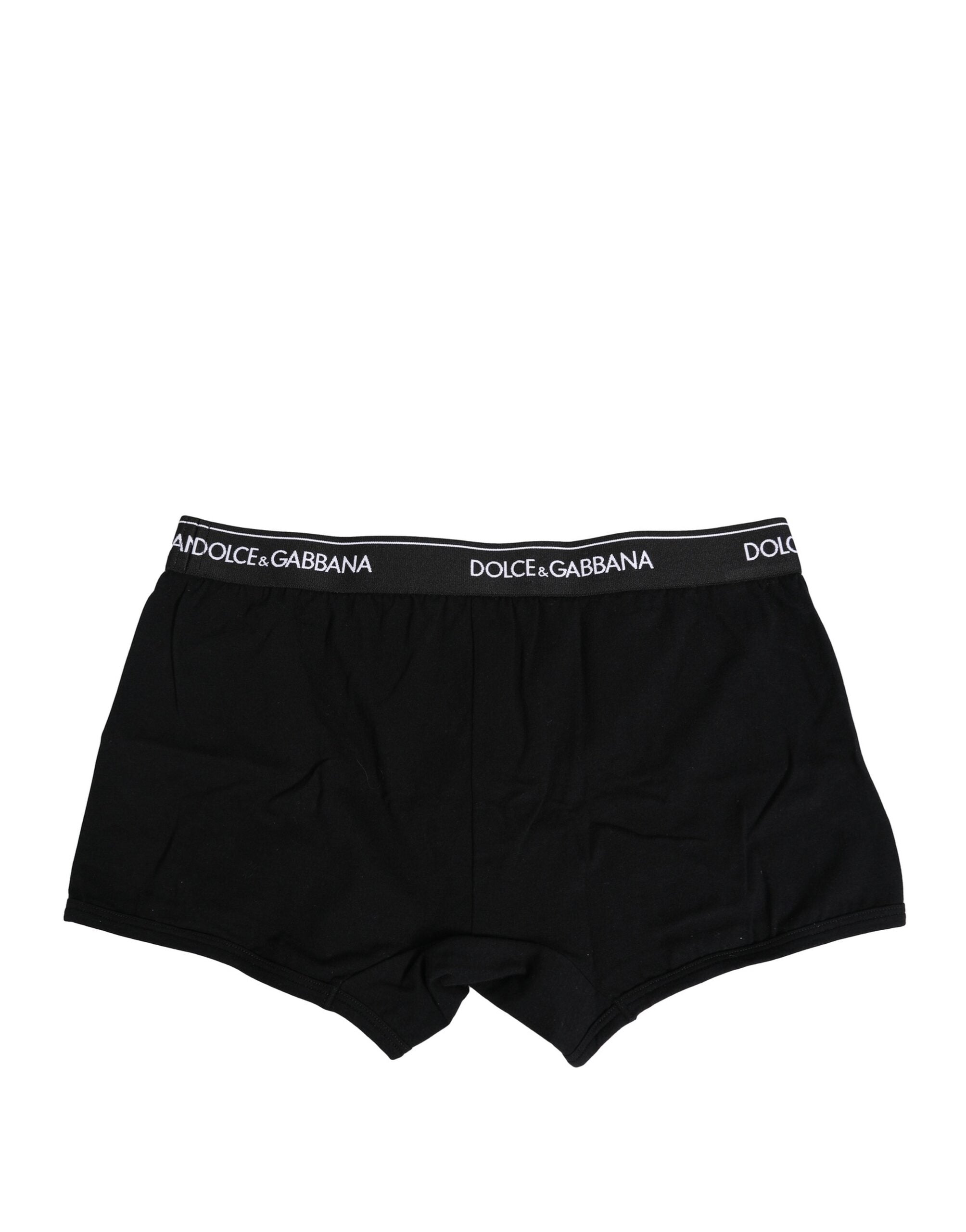 Dolce & Gabbana Black Cotton Stretch Regular Boxer Underwear