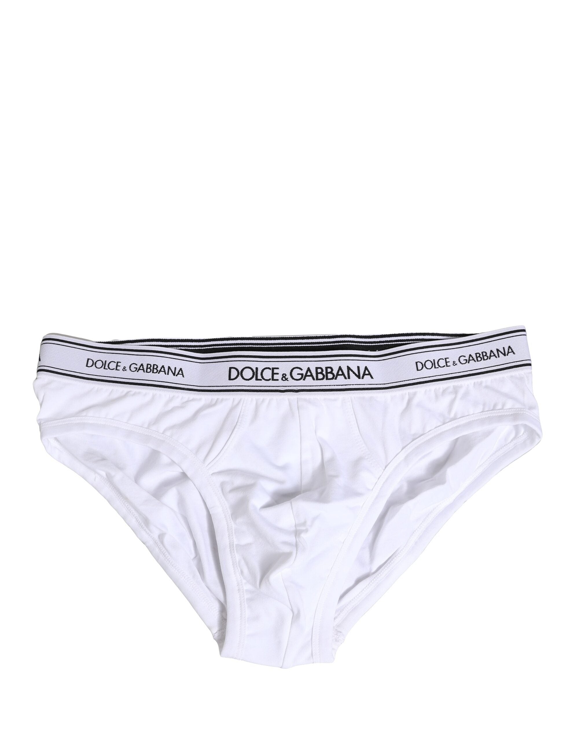 Dolce & Gabbana White Cotton Stretch Regular Brief Underwear