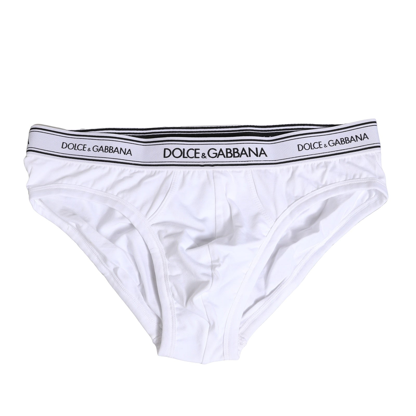 Dolce & Gabbana White Cotton Stretch Regular Brief Underwear