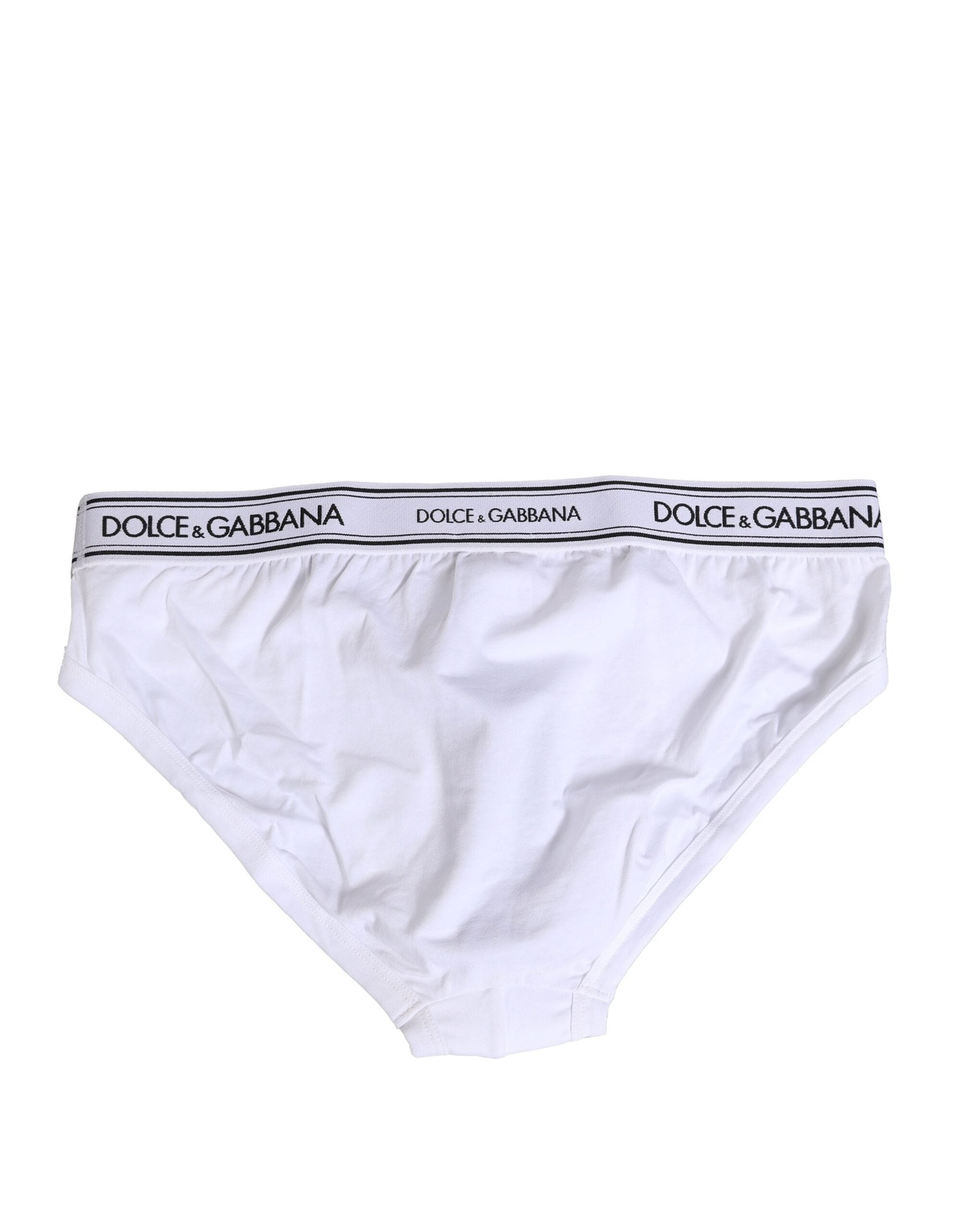 Dolce & Gabbana White Cotton Stretch Regular Brief Underwear