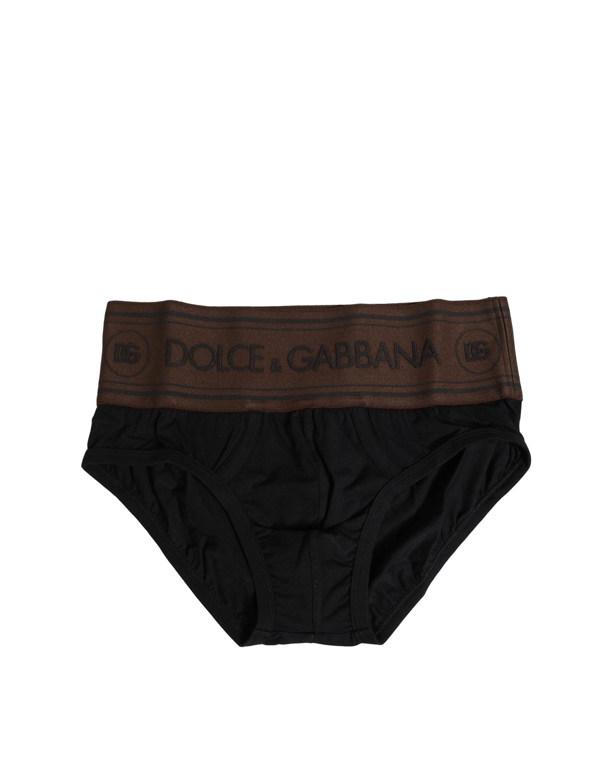Dolce & Gabbana Black Cotton Stretch Regular Brief Underwear