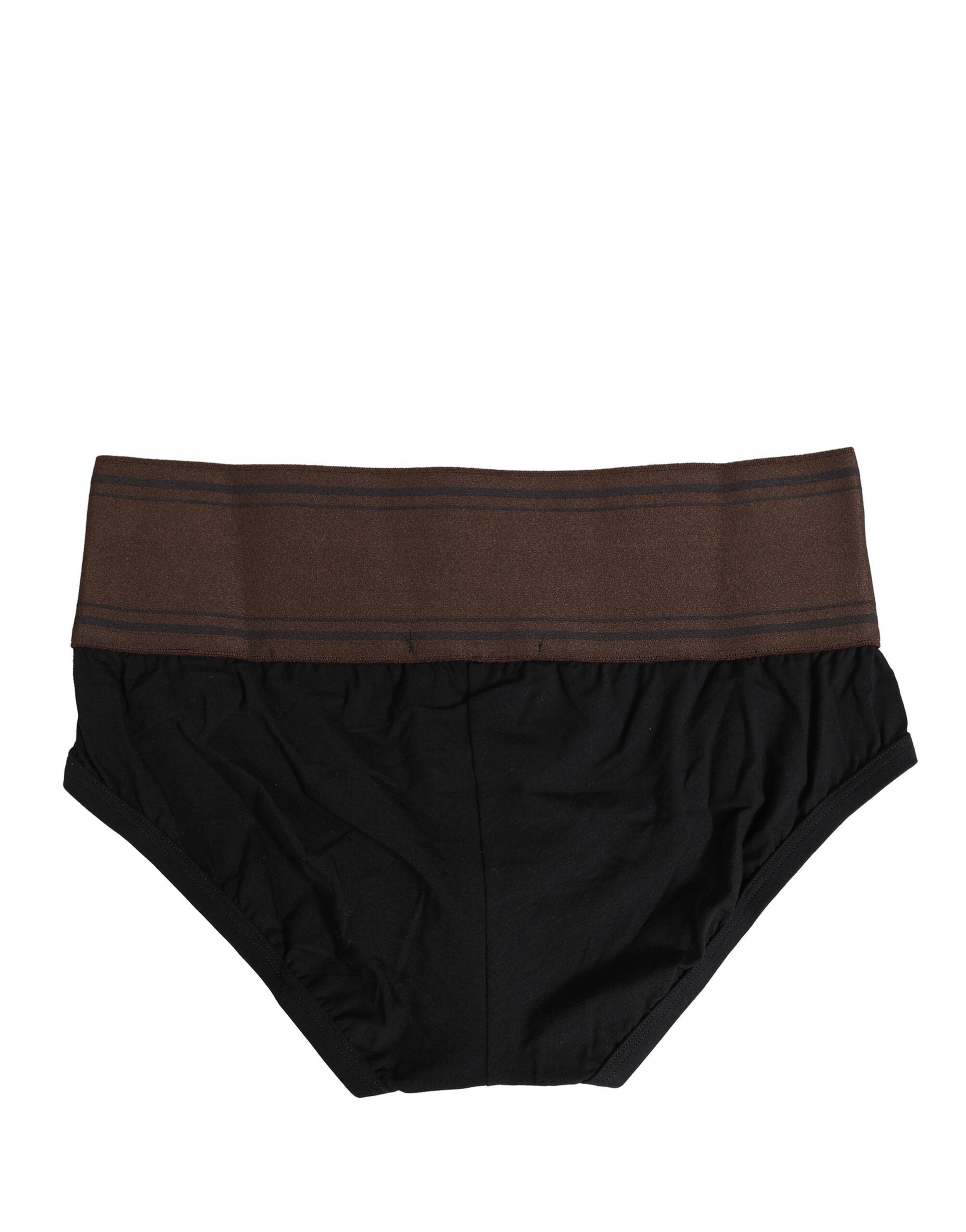 Dolce & Gabbana Black Cotton Stretch Regular Brief Underwear