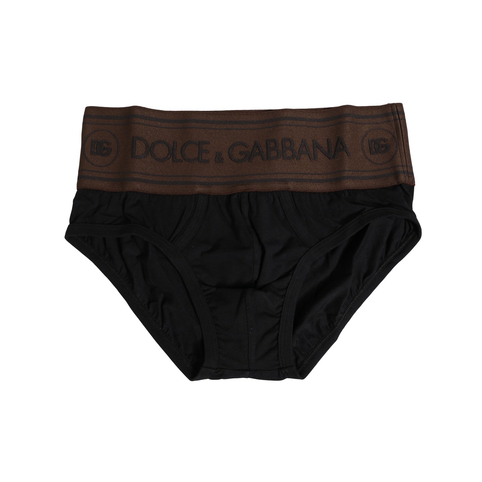 Dolce & Gabbana Black Cotton Stretch Regular Brief Underwear