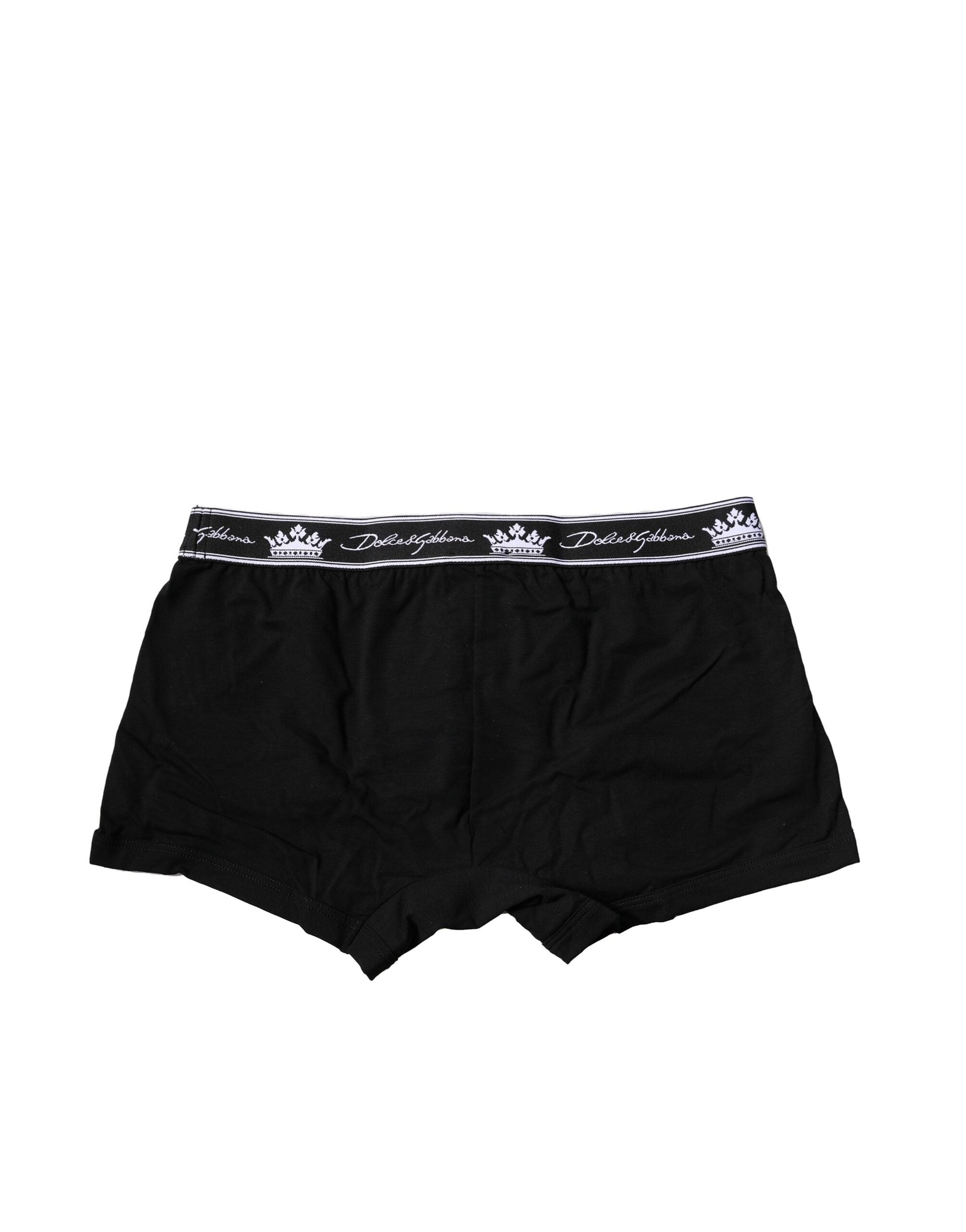 Dolce & Gabbana Black Cotton Stretch Regular Boxer Underwear
