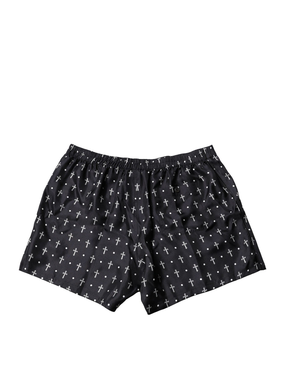 Dolce & Gabbana Black Silk Printed Shorts Underwear