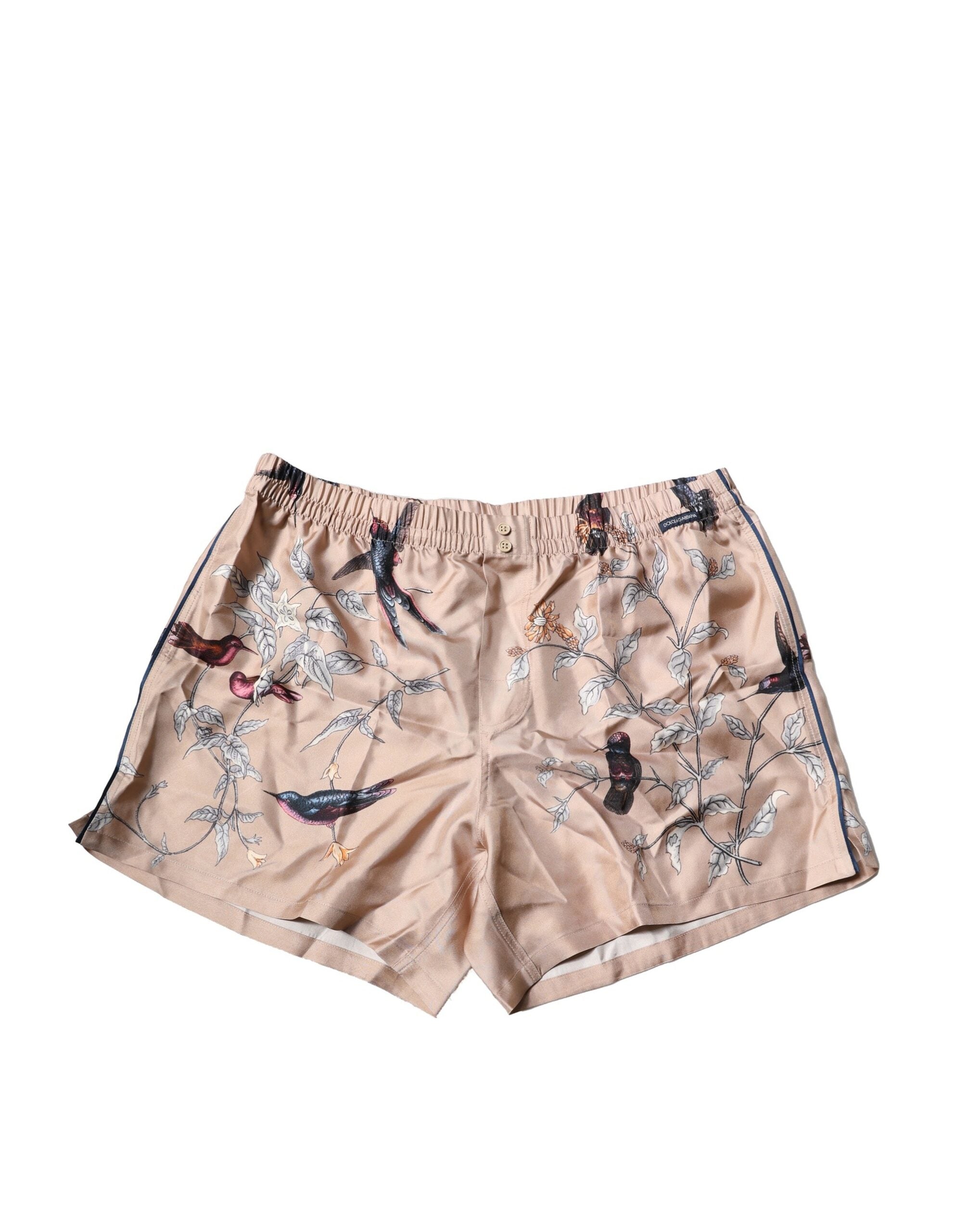 Dolce & Gabbana Peach Birds Printed Boxer Shorts Underwear