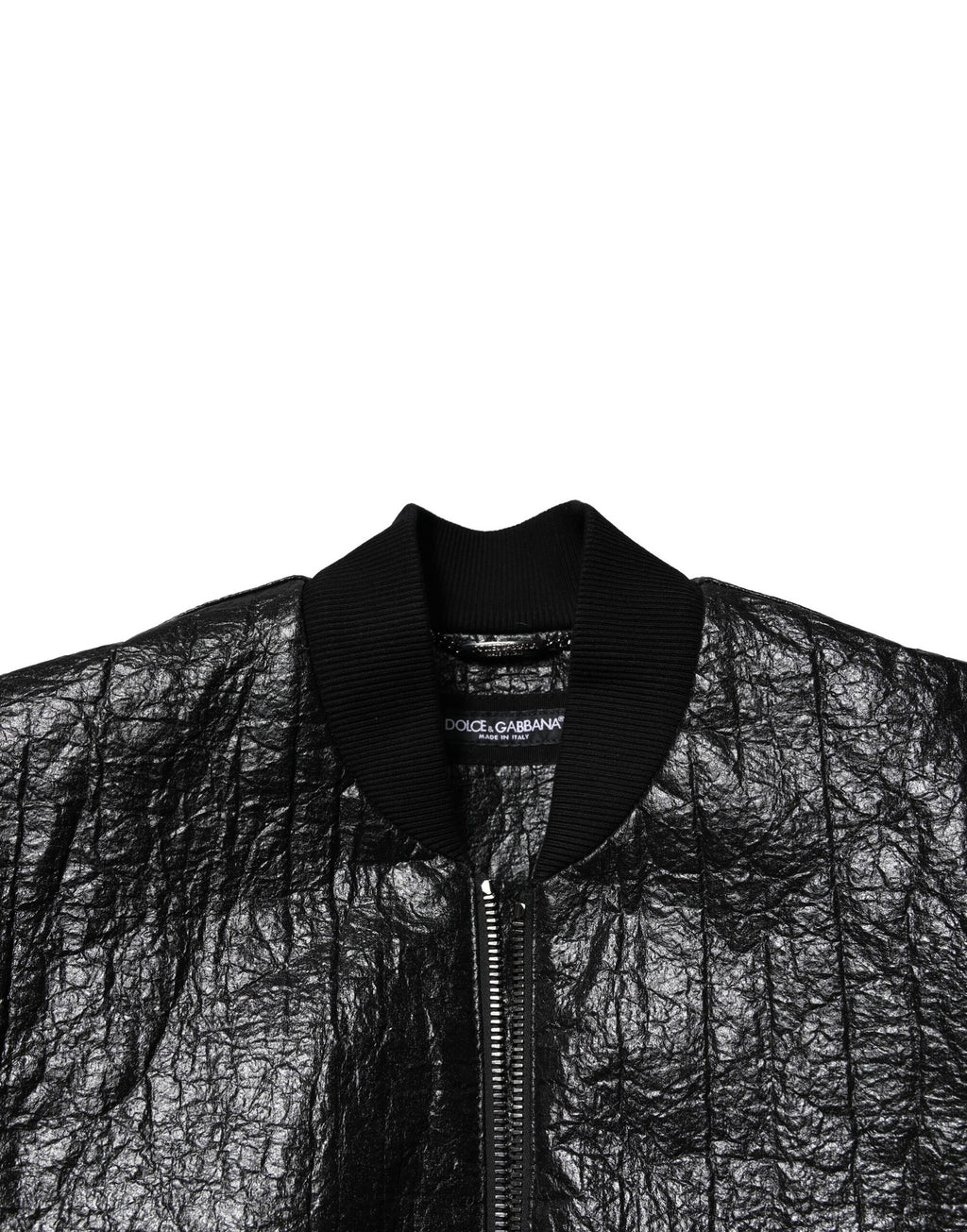 Dolce & Gabbana Black Logo Plaque Bomber Full Zipper Jacket