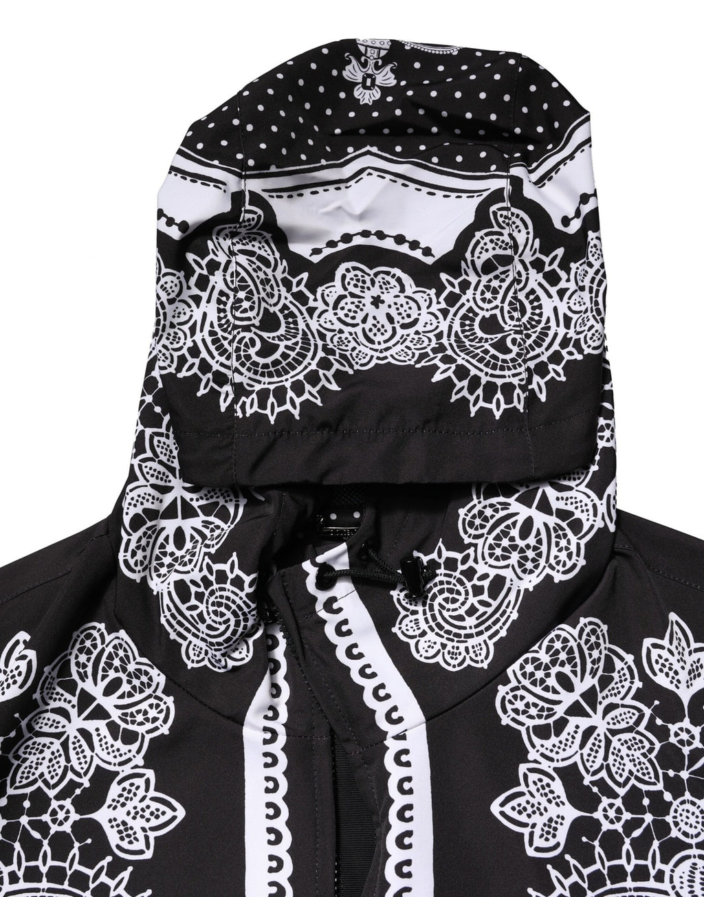 Dolce & Gabbana Black Bandana Print Hooded Bomber Jacket