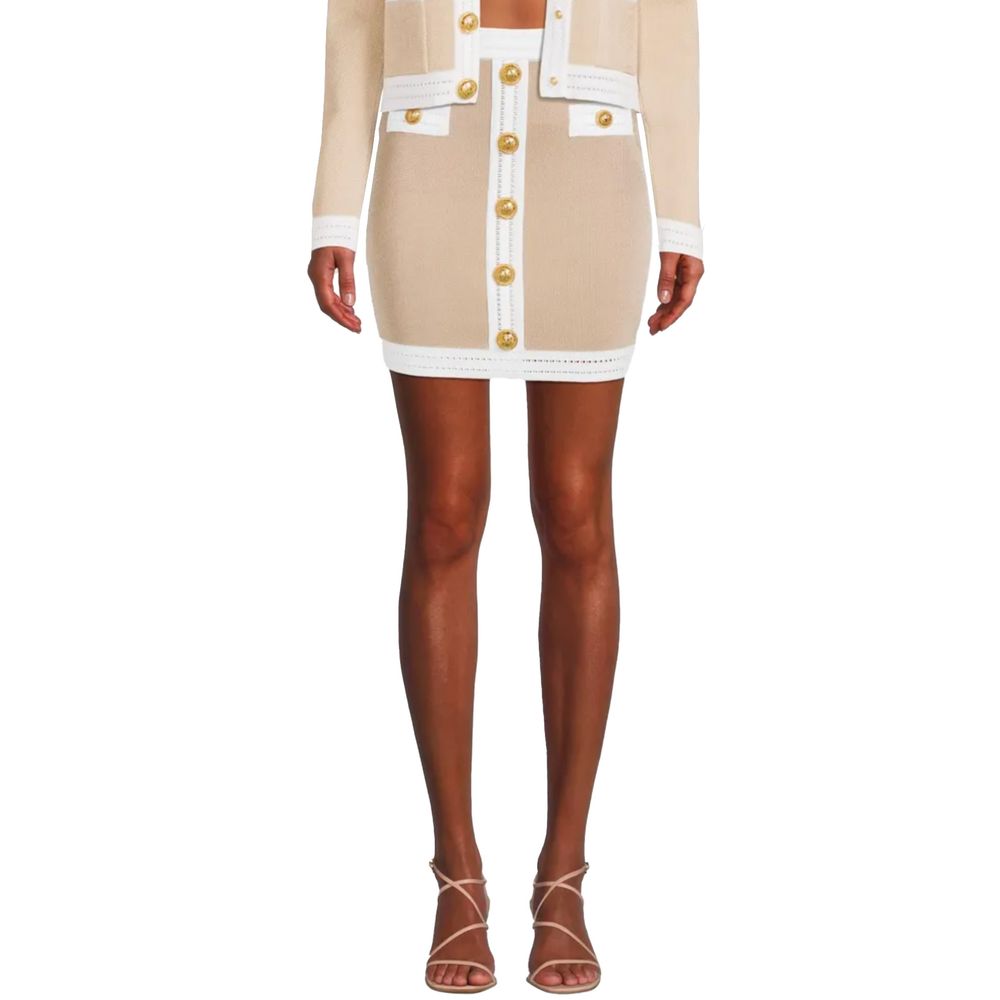 Balmain Beige Viscose Skirt