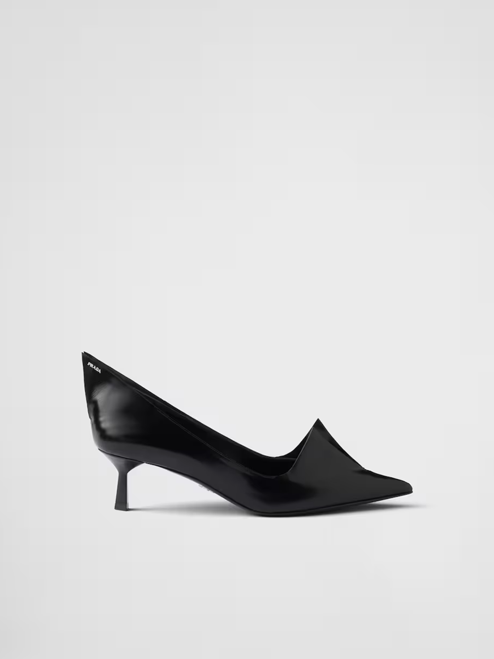 Prada Black Brushed Leather Pumps