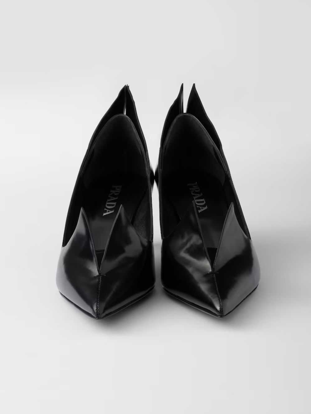 Prada Black Brushed Leather Pumps