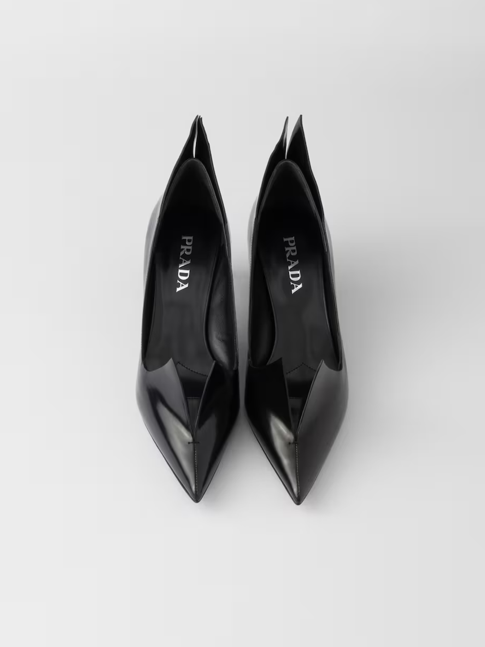 Prada Black Brushed Leather Pumps