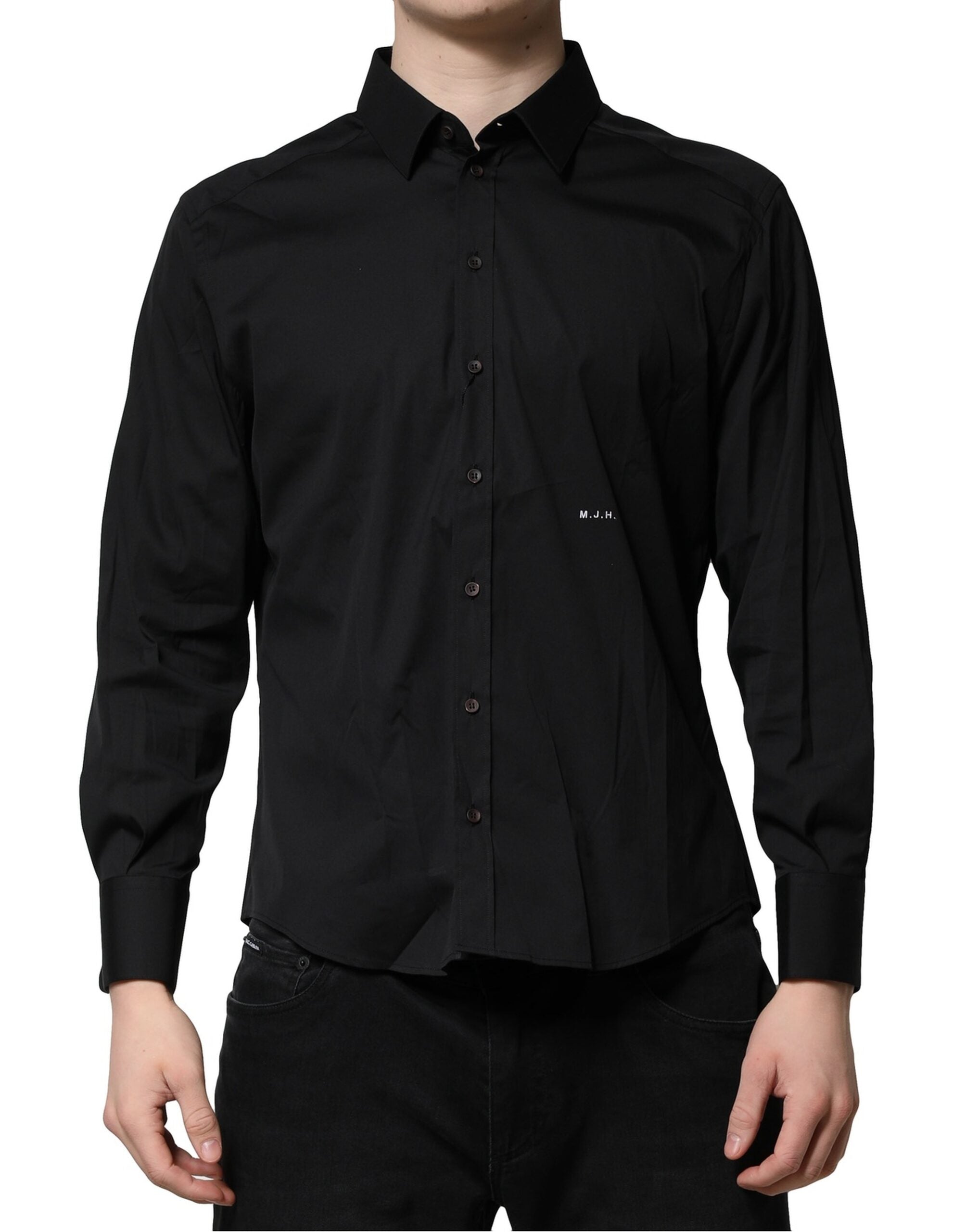 Dolce & Gabbana Black SARTORIA Cotton Formal Men Dress Shirt