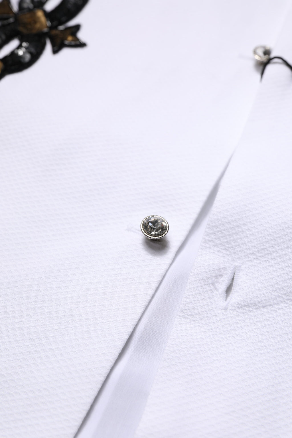 Dolce & Gabbana White GOLD Embellished Formal Men Dress Shirt