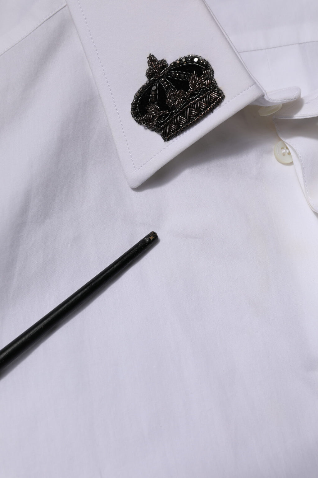 Dolce & Gabbana White GOLD Cotton Crown Dress Formal Shirt