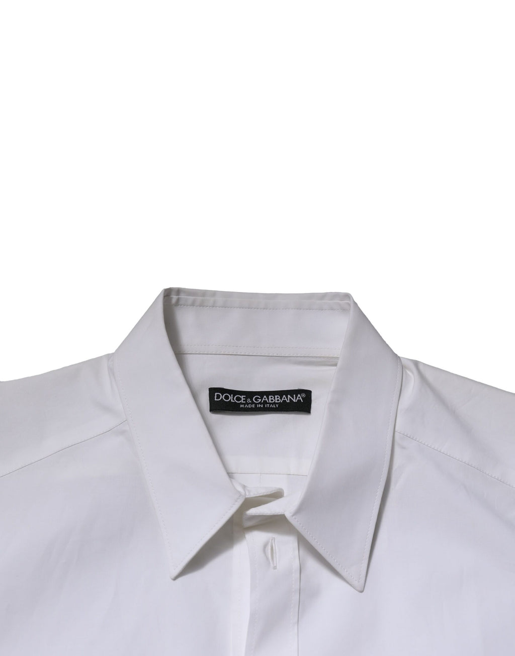 Dolce & Gabbana White Cotton Long Sleeves Dress Formal Shirt