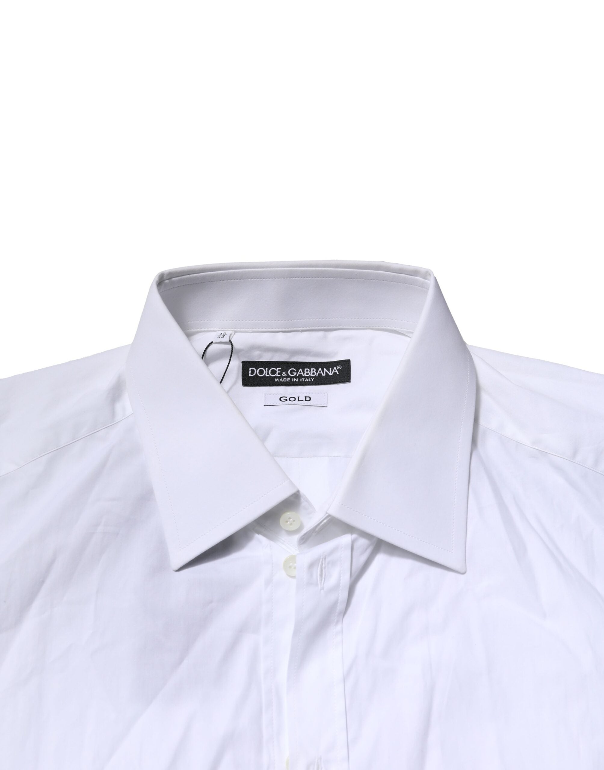 Dolce & Gabbana White GOLD Long Sleeves Dress Formal Shirt