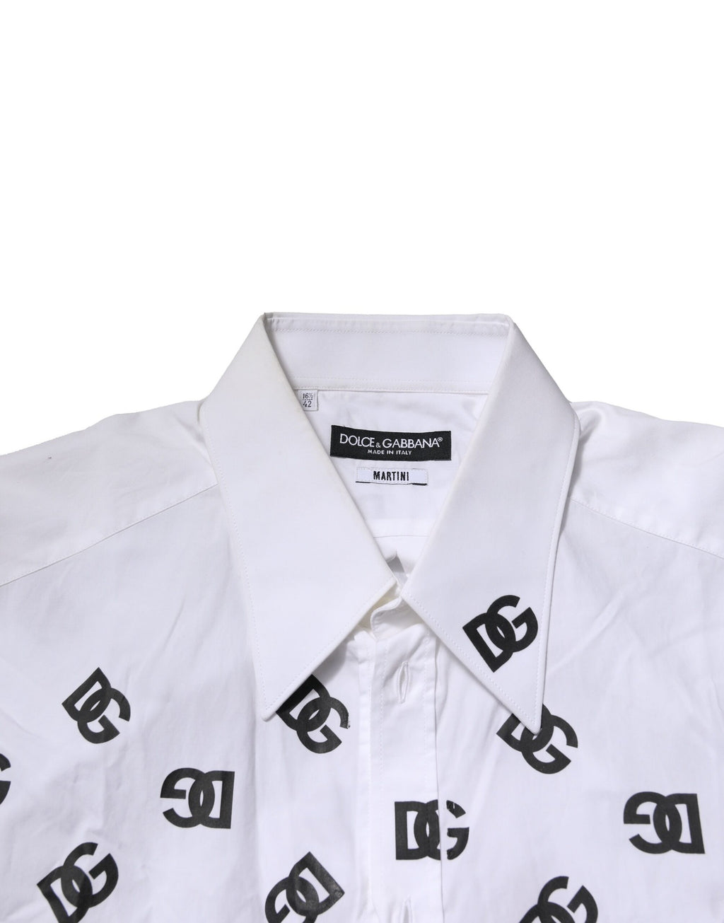 Dolce & Gabbana White MARTINI DG Logo Print Formal Shirt