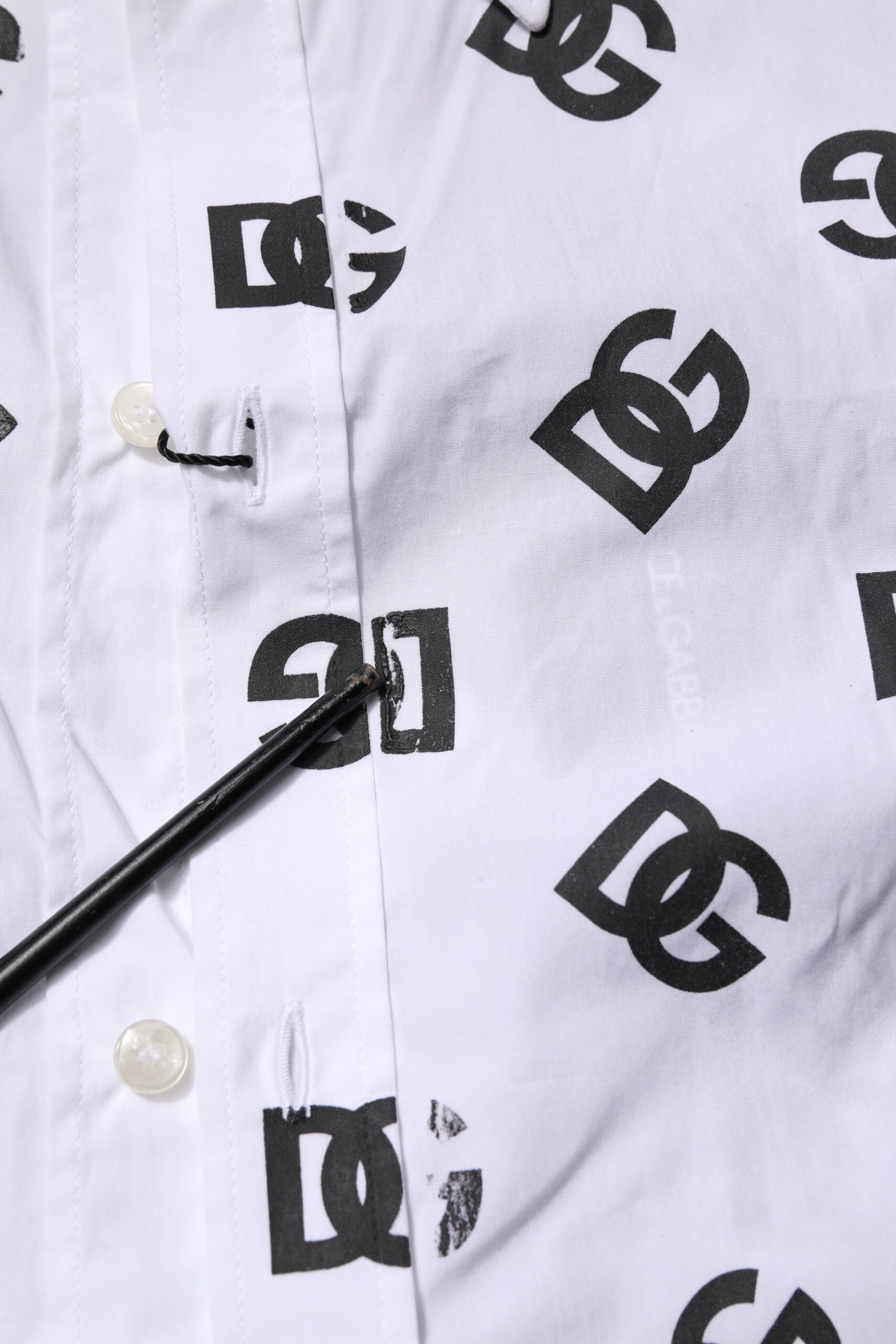 Dolce & Gabbana White MARTINI DG Logo Print Formal Shirt