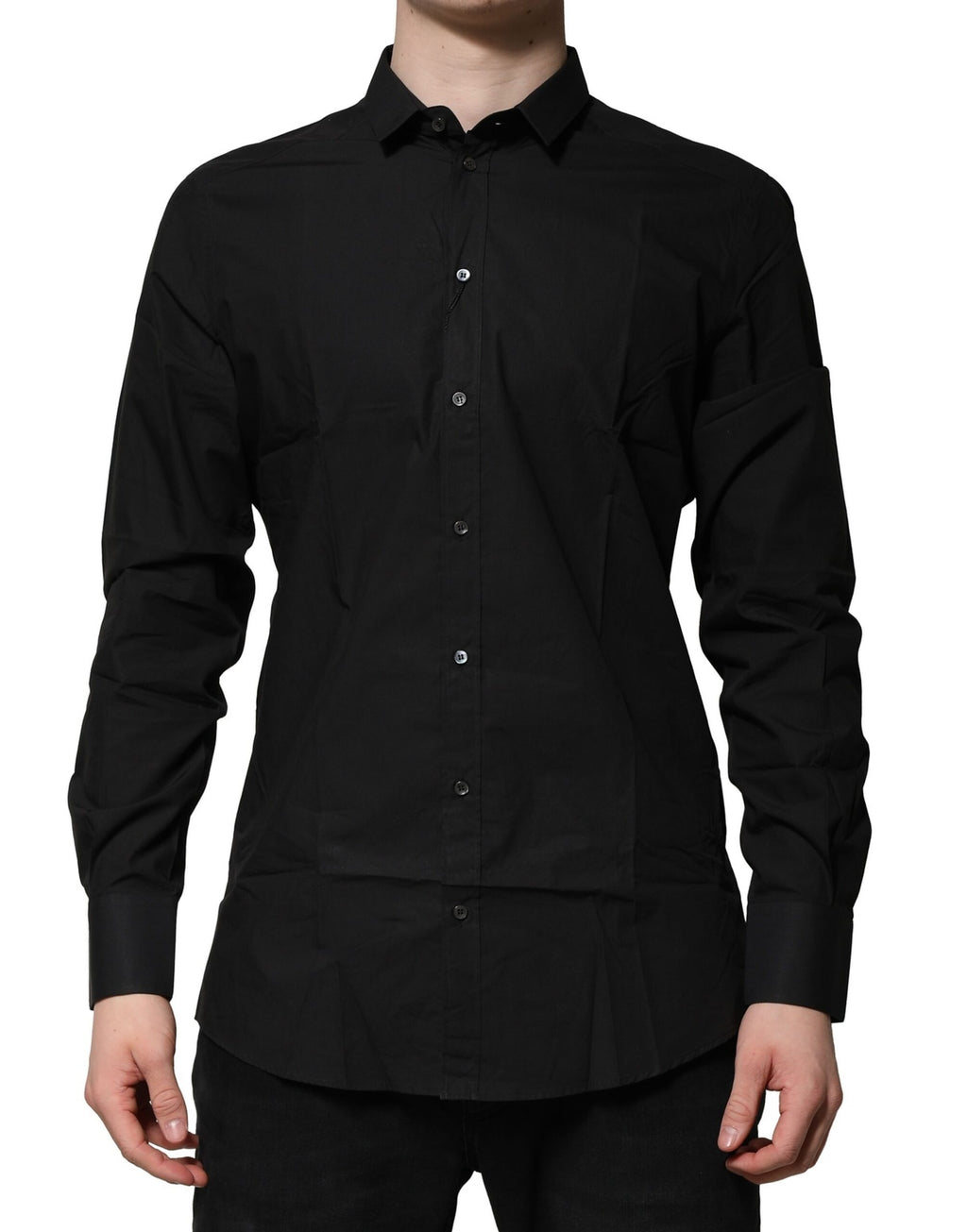 Dolce & Gabbana Black GOLD Long Sleeves Dress Formal Shirt