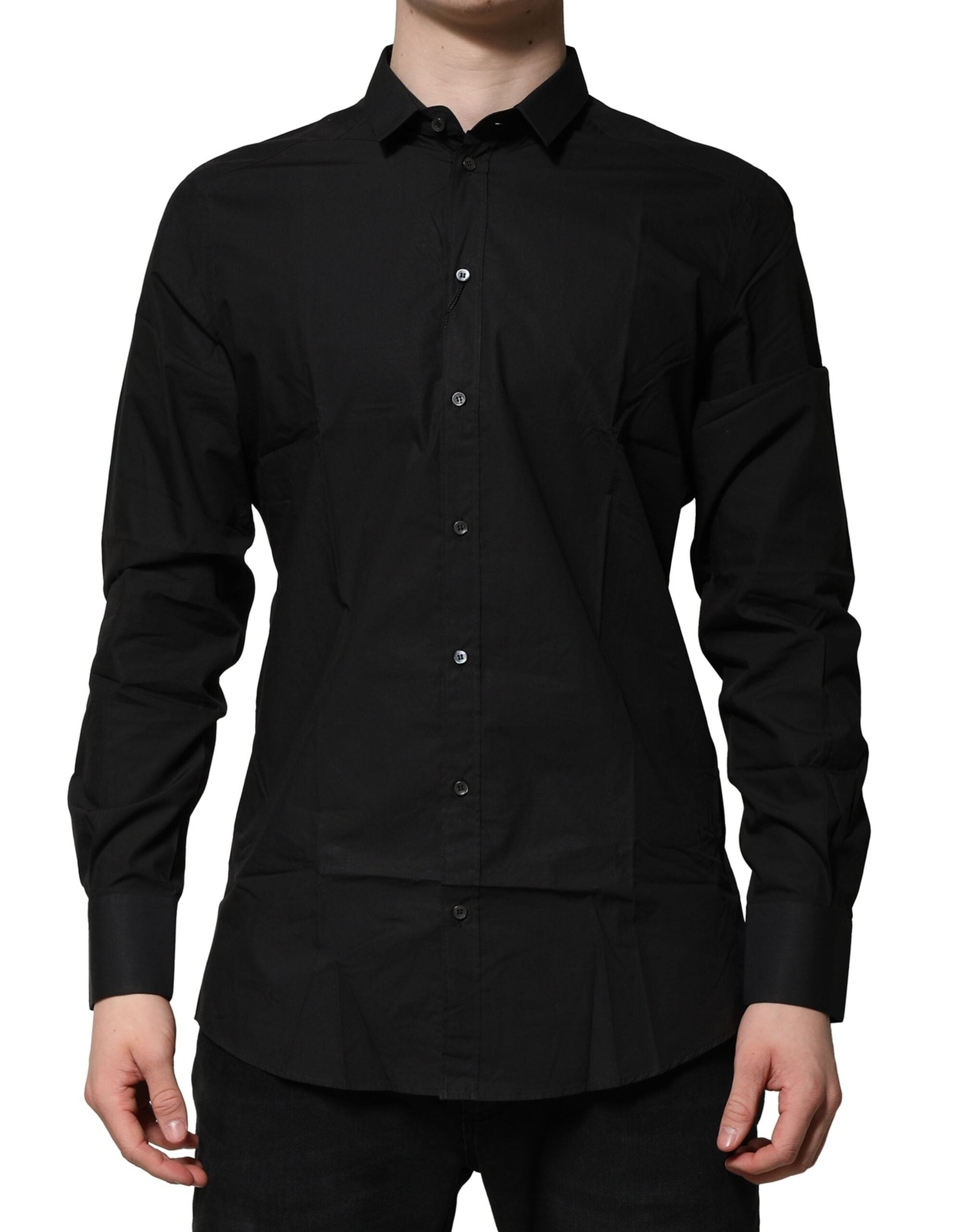 Dolce & Gabbana Black GOLD Long Sleeves Dress Formal Shirt