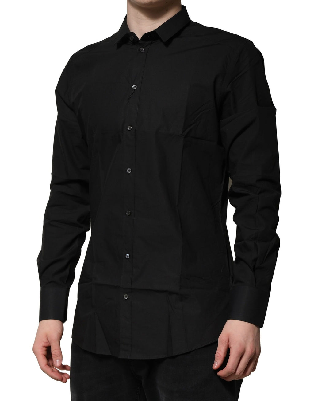 Dolce & Gabbana Black GOLD Long Sleeves Dress Formal Shirt