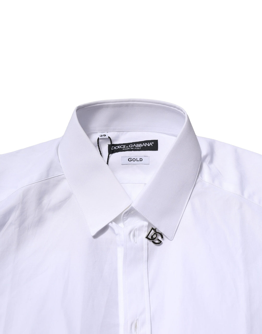 Dolce & Gabbana White Cotton GOLD Long Sleeves Formal Shirt