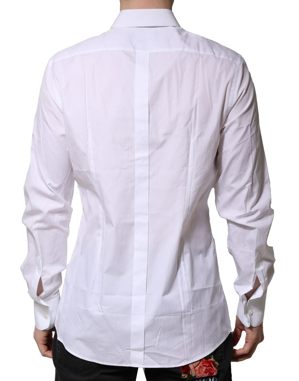 Dolce & Gabbana White Cotton GOLD Mens Dress Formal Shirt